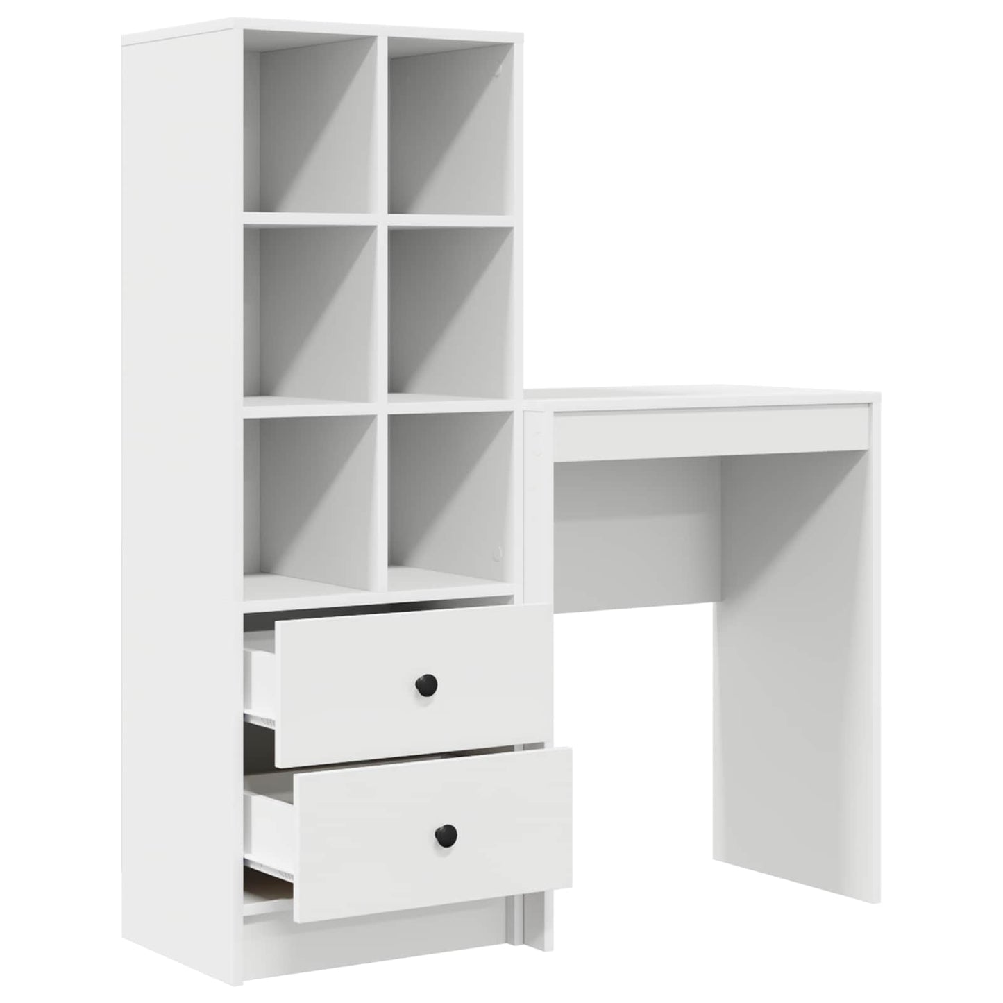 Bureau met lade met plank met opslag 2 pcs Wit is nu te koop bij PeponiXL, paradijselijk wonen!
