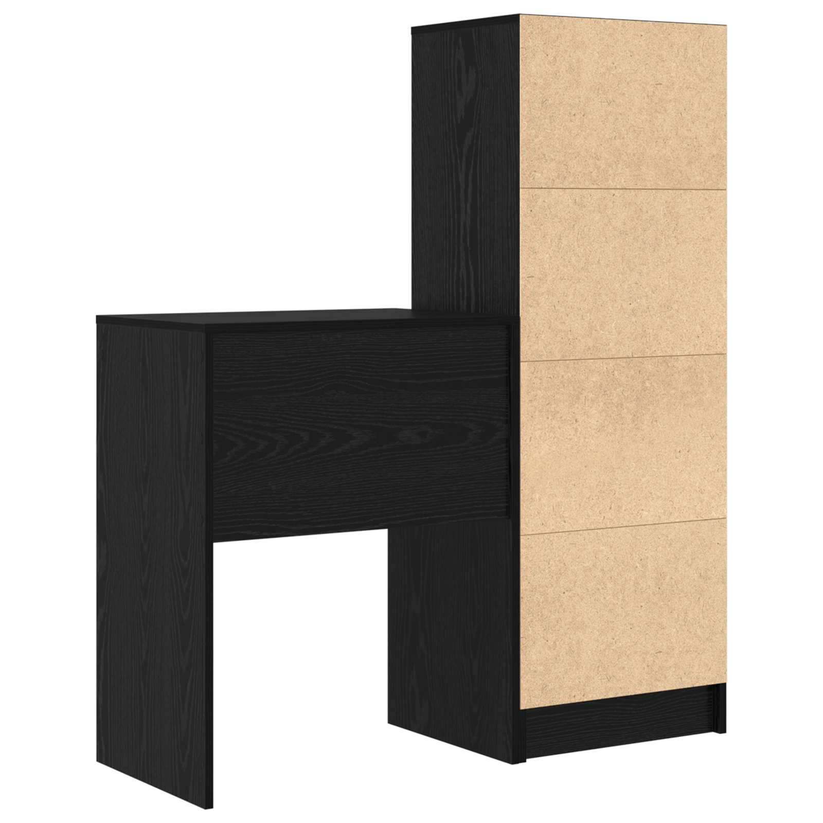 Bureau met lade met plank met opslag 2 pcs Zwart Eiken is nu te koop bij PeponiXL, paradijselijk wonen!