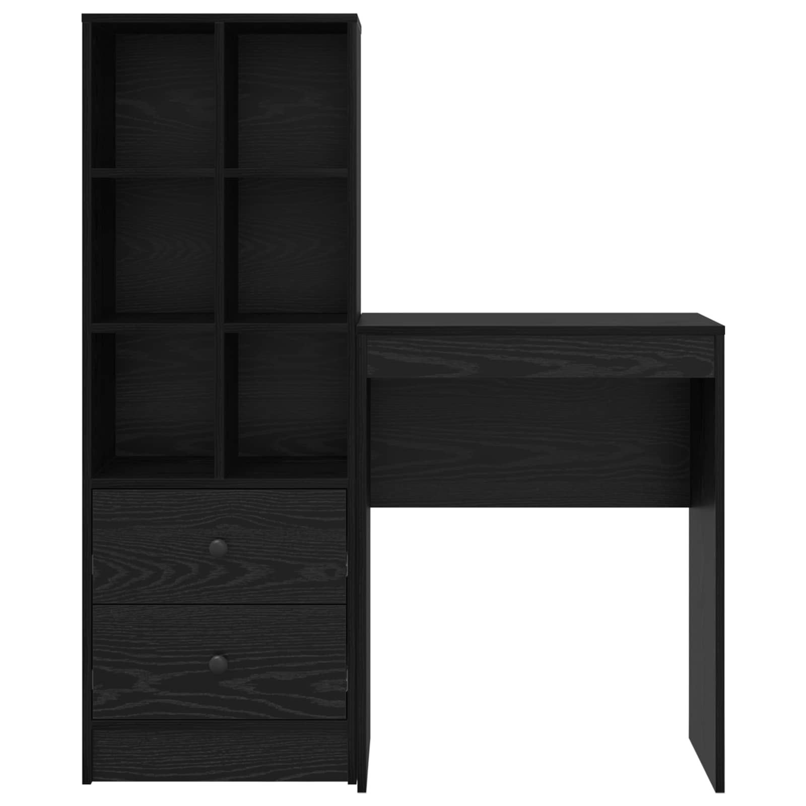 Bureau met lade met plank met opslag 2 pcs Zwart Eiken is nu te koop bij PeponiXL, paradijselijk wonen!