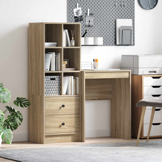 Bureau met lade met plank met opslag 2 pcs Sonoma Eiken is nu te koop bij PeponiXL, paradijselijk wonen!