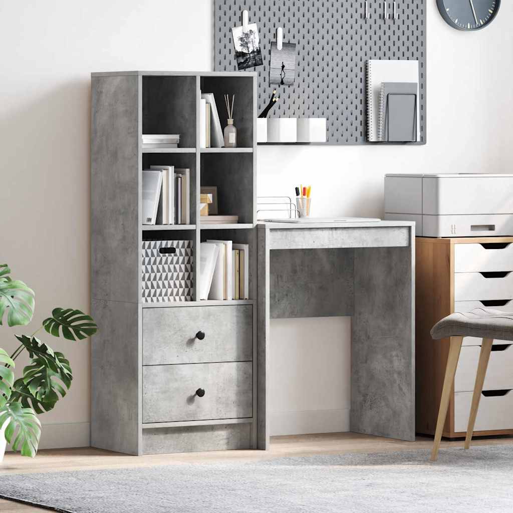Bureau met lade 2 pcs Beton Grijs is nu te koop bij PeponiXL, paradijselijk wonen!