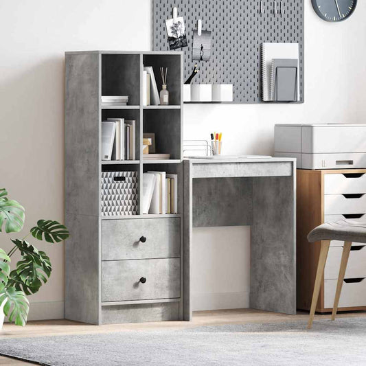 Bureau met lade 2 pcs Beton Grijs is nu te koop bij PeponiXL, paradijselijk wonen!