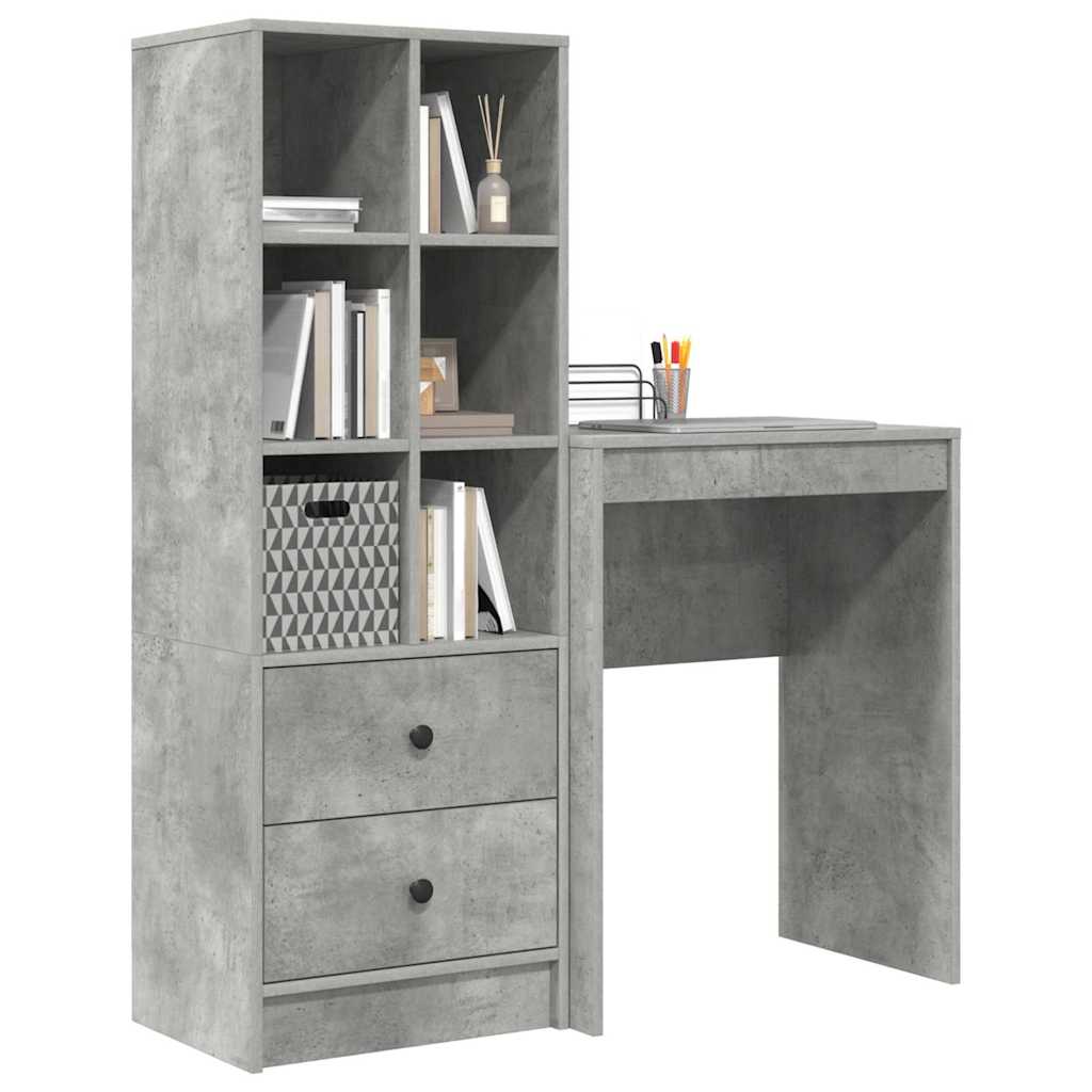 Bureau met lade 2 pcs Beton Grijs is nu te koop bij PeponiXL, paradijselijk wonen!