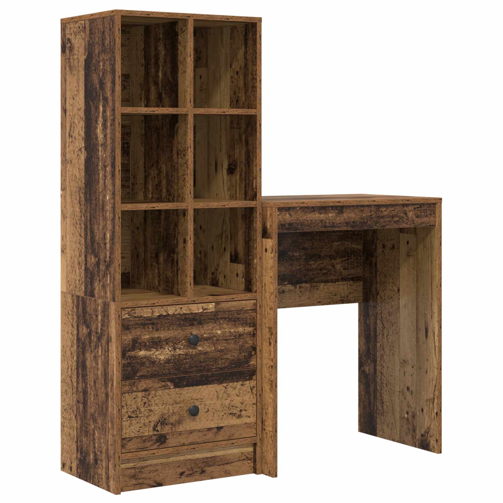 Bureau met lade met plank met opslag 2 pcs Oudhout is nu te koop bij PeponiXL, paradijselijk wonen!