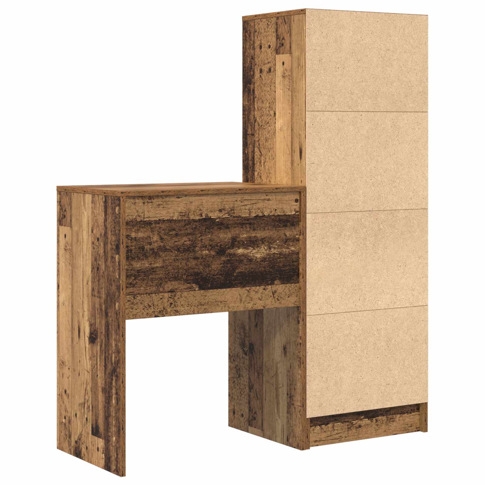 Bureau met lade met plank met opslag 2 pcs Oudhout is nu te koop bij PeponiXL, paradijselijk wonen!