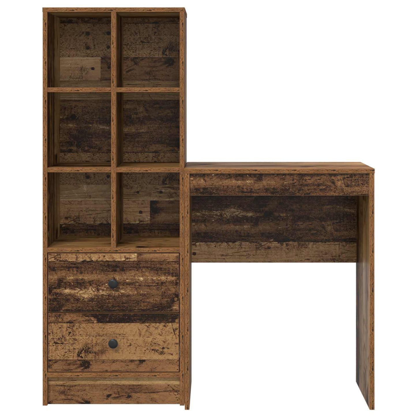 Bureau met lade met plank met opslag 2 pcs Oudhout is nu te koop bij PeponiXL, paradijselijk wonen!