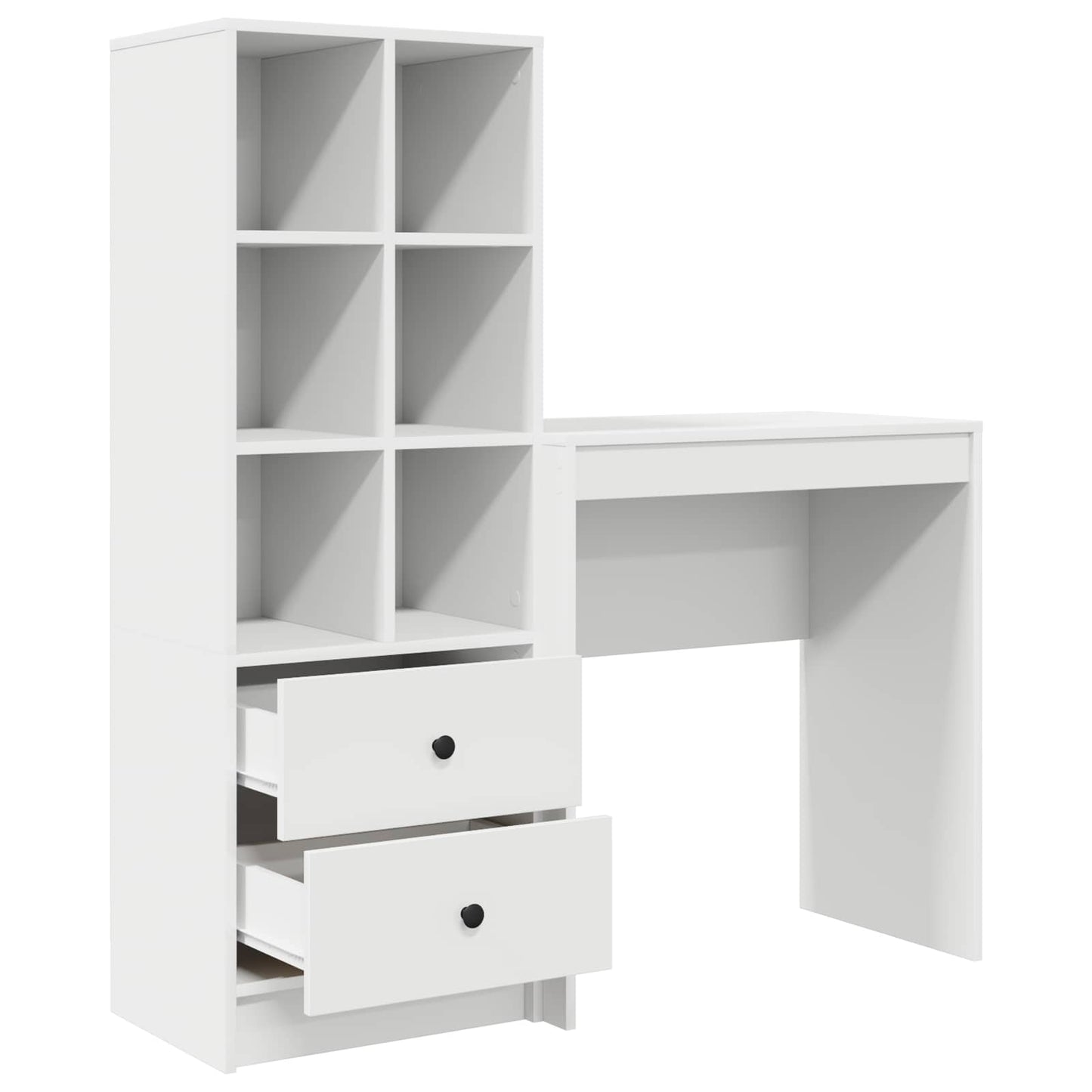 Bureau met lade met plank met opslag 2 pcs Wit is nu te koop bij PeponiXL, paradijselijk wonen!