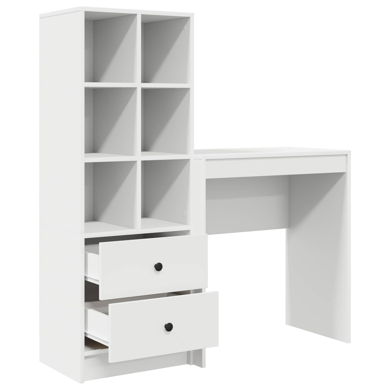 Bureau met lade met plank met opslag 2 pcs Wit is nu te koop bij PeponiXL, paradijselijk wonen!