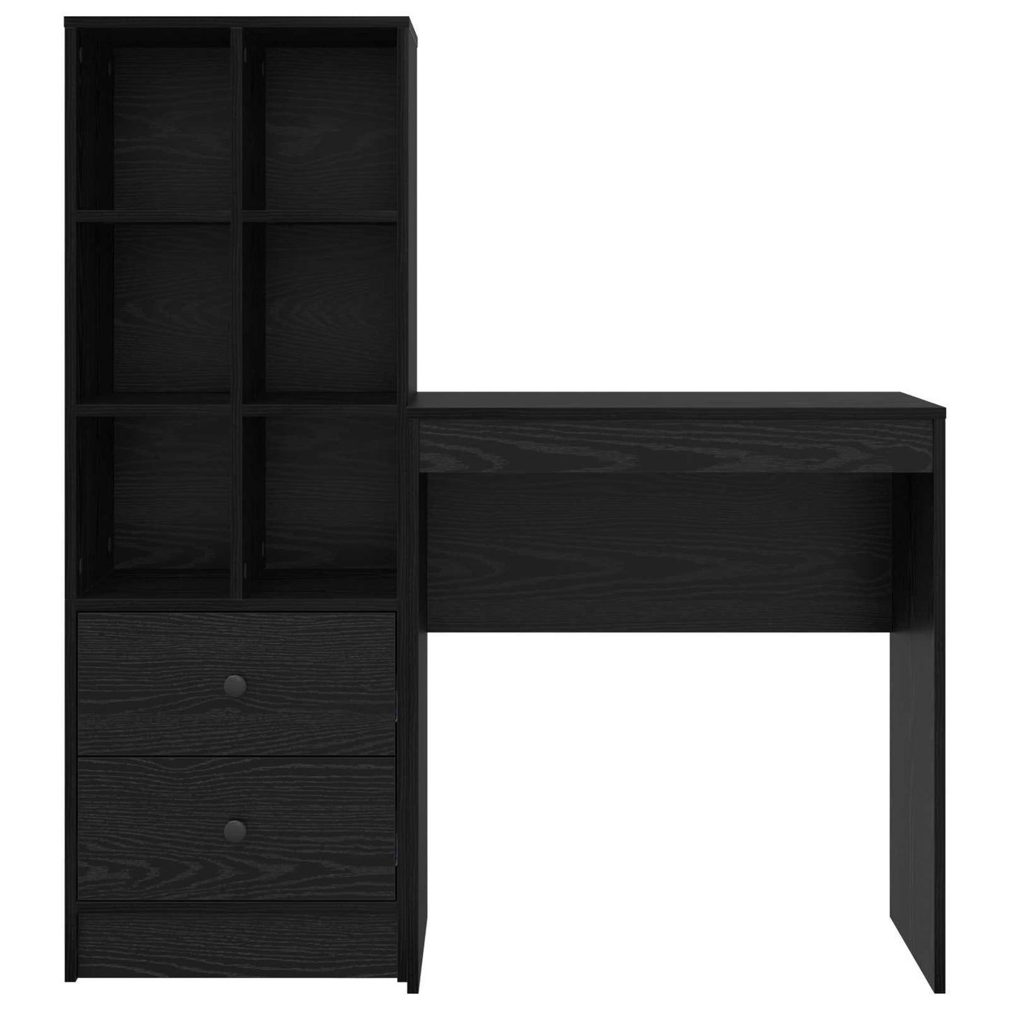 Bureau met lade met plank met opslag 2 pcs Zwart Eiken is nu te koop bij PeponiXL, paradijselijk wonen!