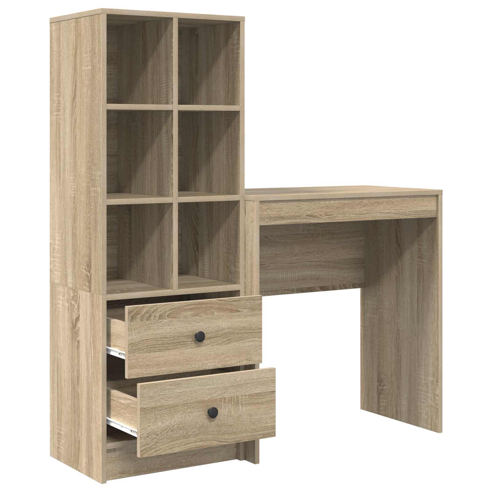 Bureau met lade met plank met opslag 2 pcs Sonoma Eiken is nu te koop bij PeponiXL, paradijselijk wonen!