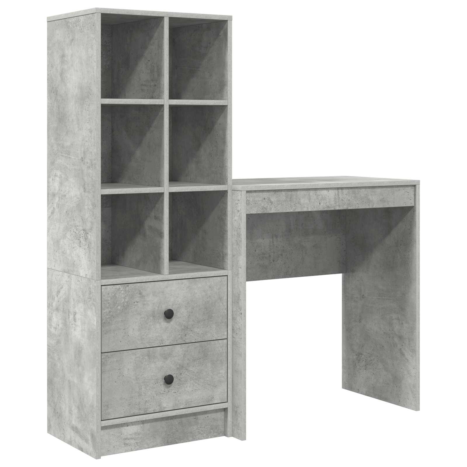 Bureau met lade met plank met opslag 2 pcs Beton Grijs is nu te koop bij PeponiXL, paradijselijk wonen!