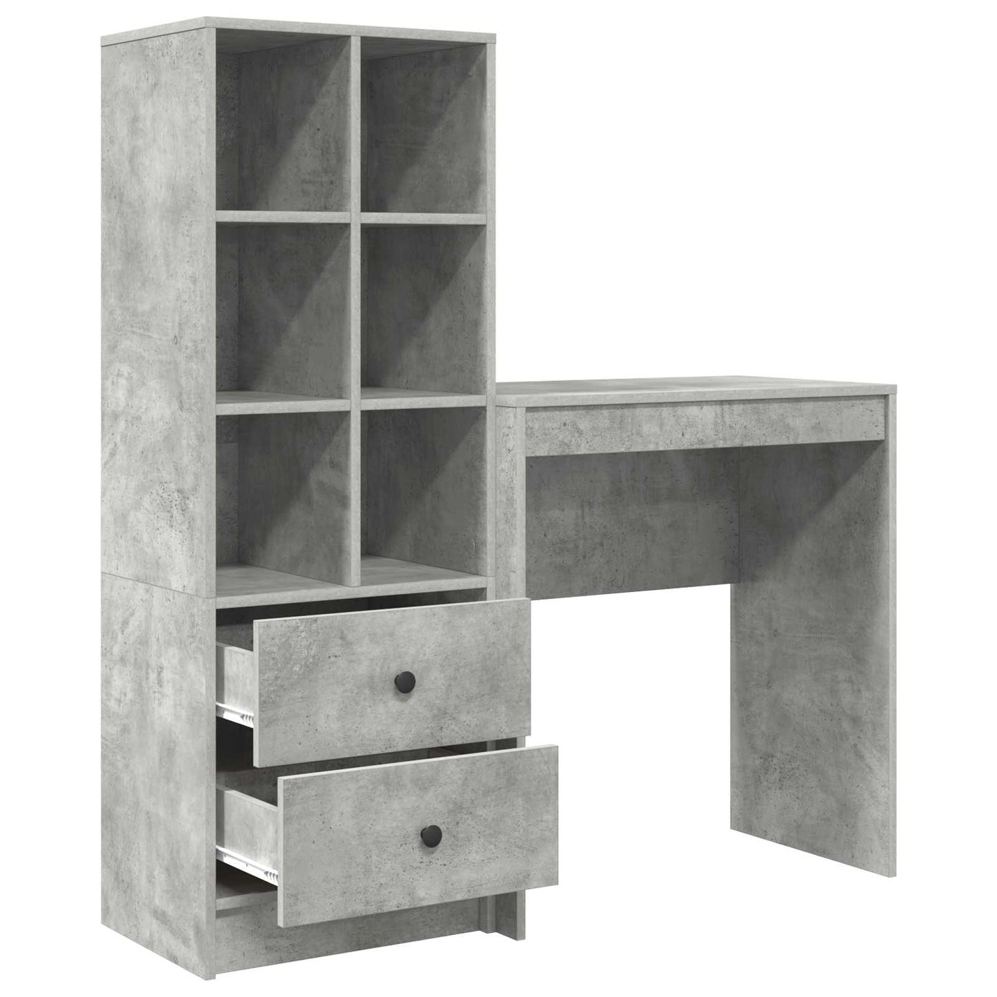 Bureau met lade met plank met opslag 2 pcs Beton Grijs is nu te koop bij PeponiXL, paradijselijk wonen!
