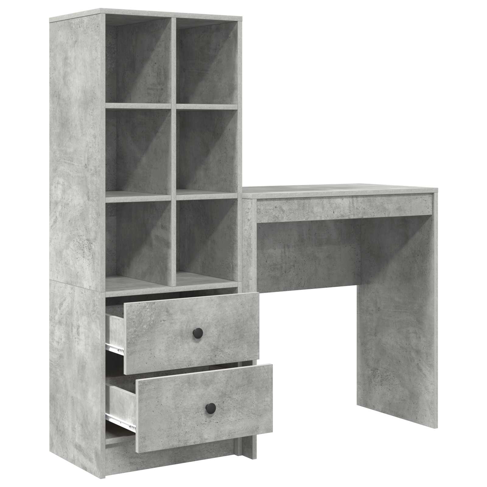 Bureau met lade met plank met opslag 2 pcs Beton Grijs is nu te koop bij PeponiXL, paradijselijk wonen!