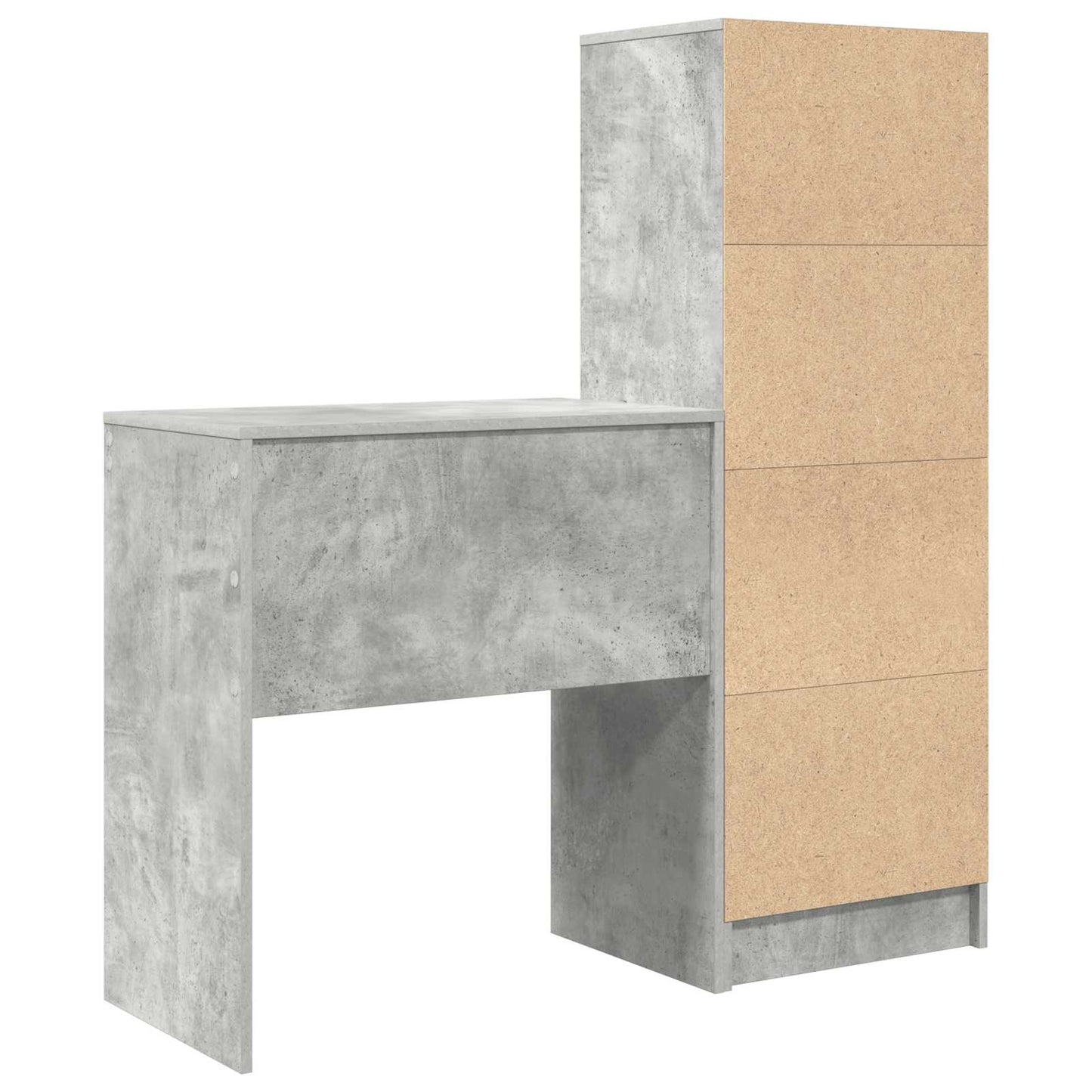 Bureau met lade met plank met opslag 2 pcs Beton Grijs is nu te koop bij PeponiXL, paradijselijk wonen!