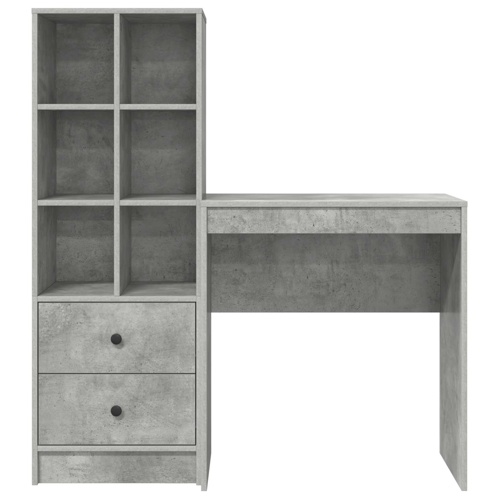Bureau met lade met plank met opslag 2 pcs Beton Grijs is nu te koop bij PeponiXL, paradijselijk wonen!