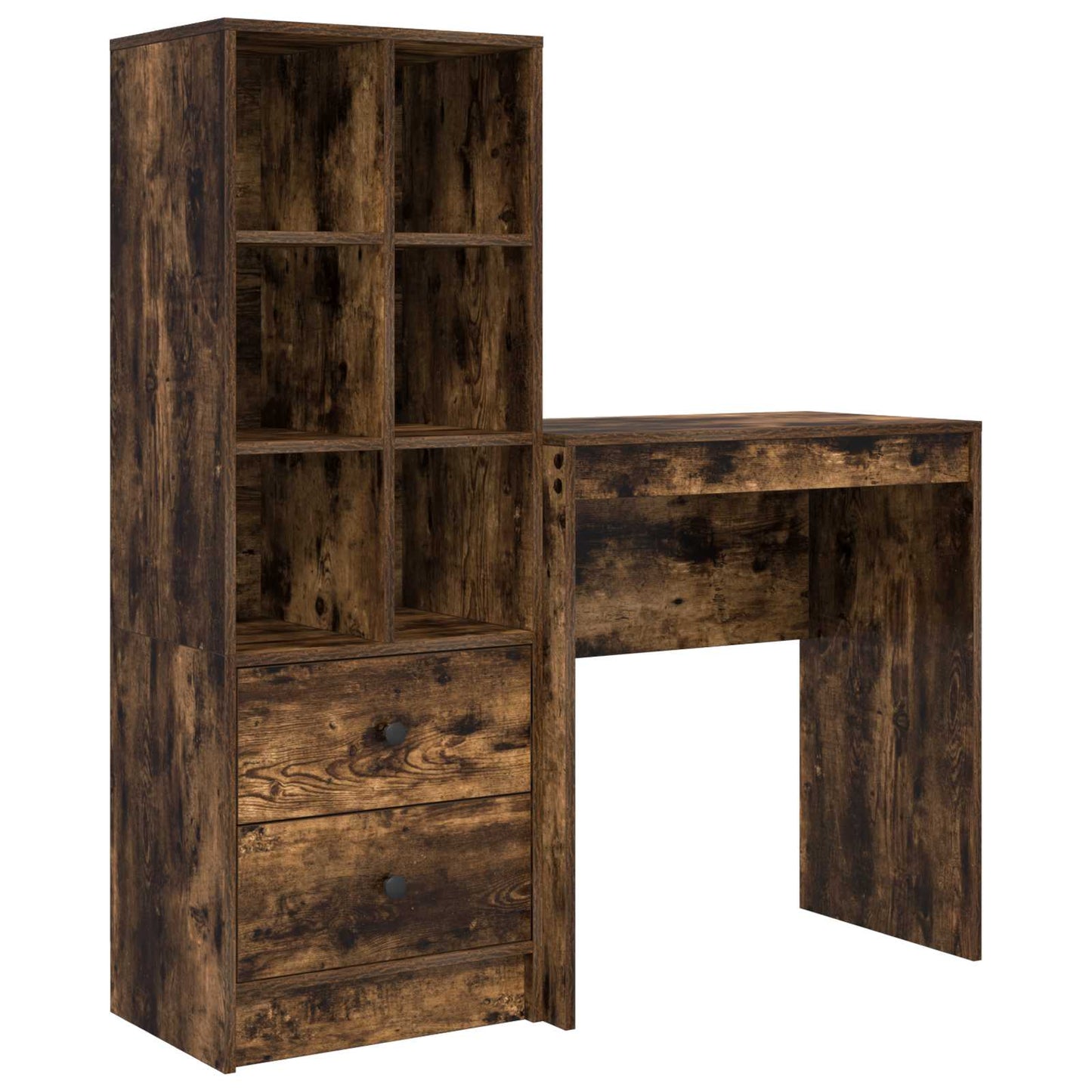 Bureau met lade met plank met opslag 2 pcs Gerookt eiken is nu te koop bij PeponiXL, paradijselijk wonen!