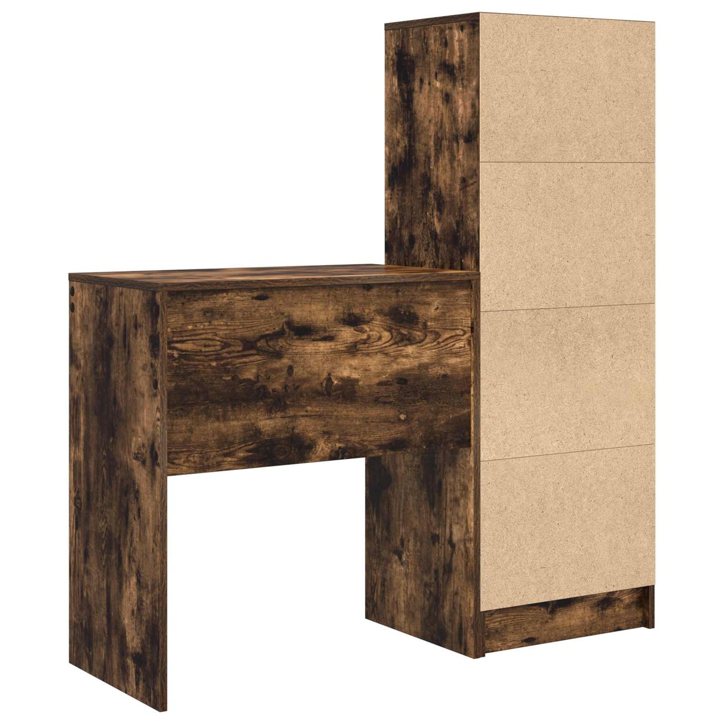 Bureau met lade met plank met opslag 2 pcs Gerookt eiken is nu te koop bij PeponiXL, paradijselijk wonen!