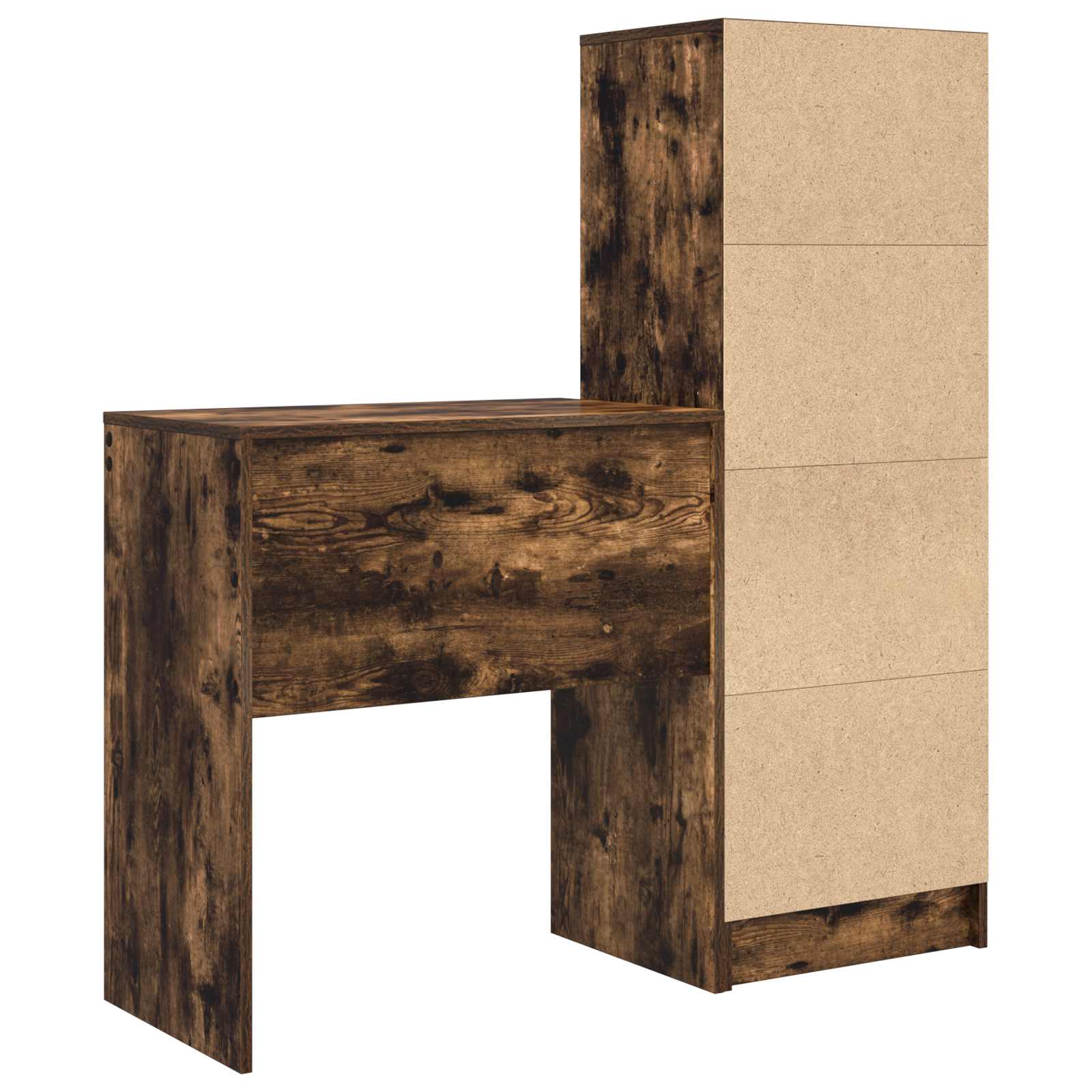 Bureau met lade met plank met opslag 2 pcs Gerookt eiken is nu te koop bij PeponiXL, paradijselijk wonen!