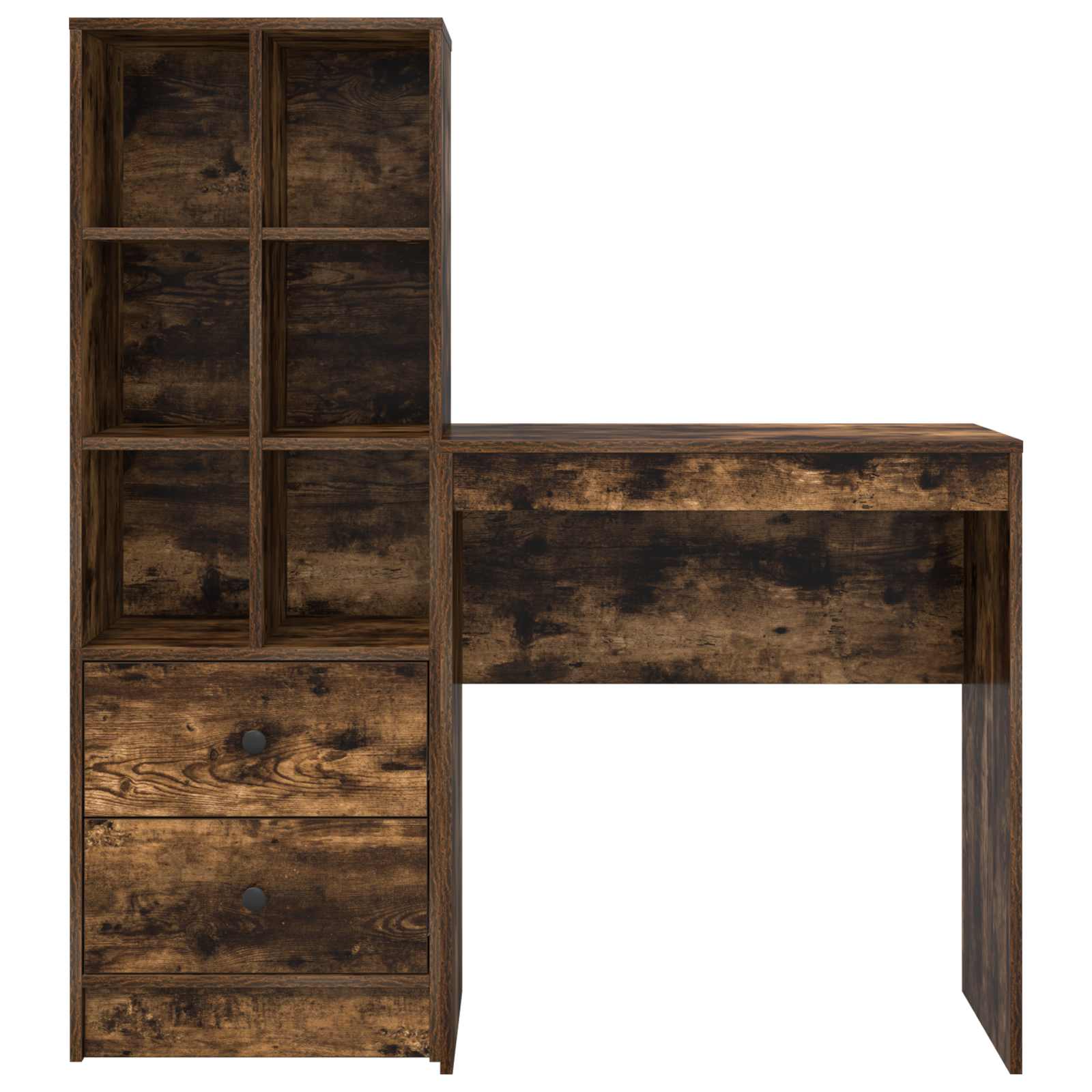Bureau met lade met plank met opslag 2 pcs Gerookt eiken is nu te koop bij PeponiXL, paradijselijk wonen!
