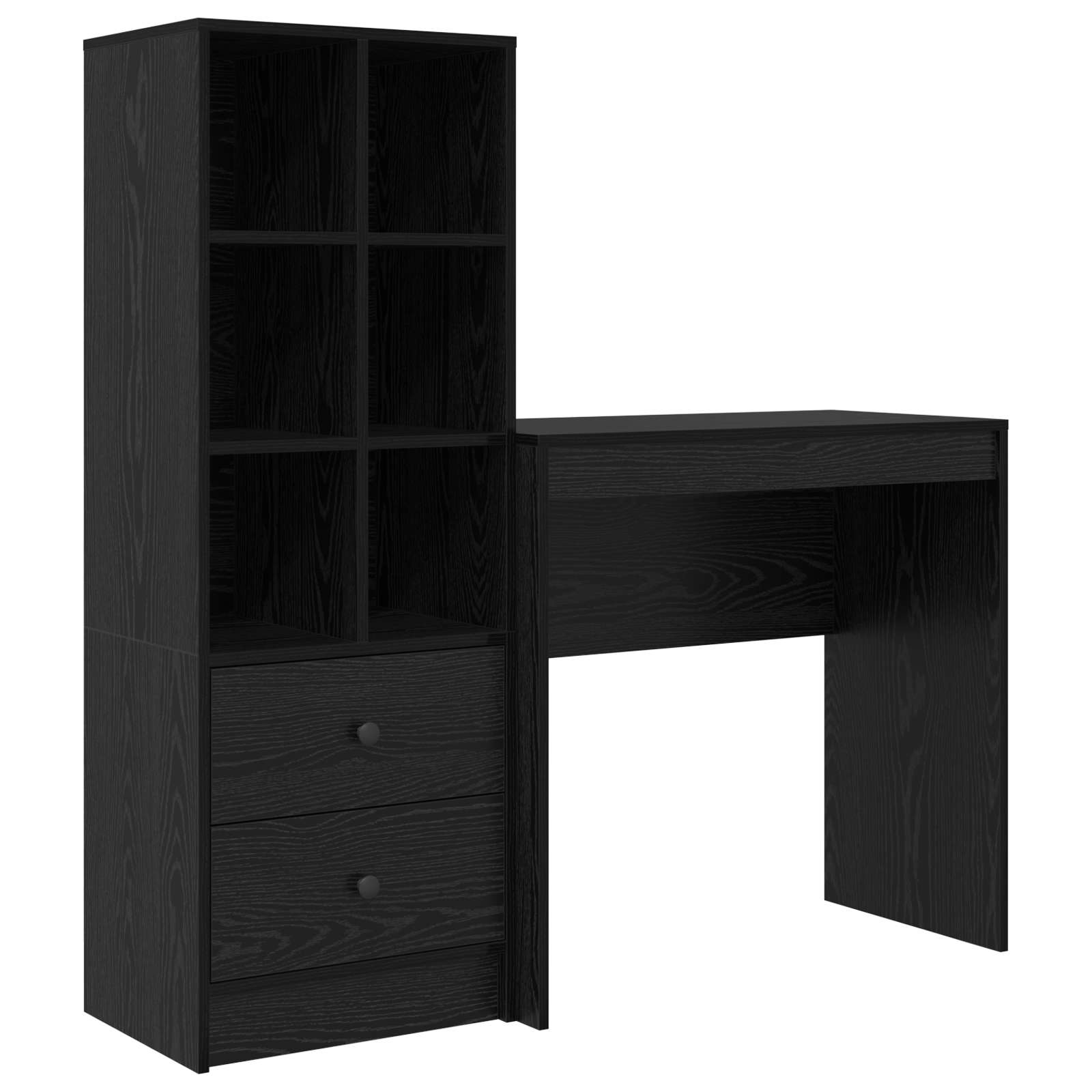 Bureau met lade met plank met opslag 2 pcs Zwart Eiken is nu te koop bij PeponiXL, paradijselijk wonen!