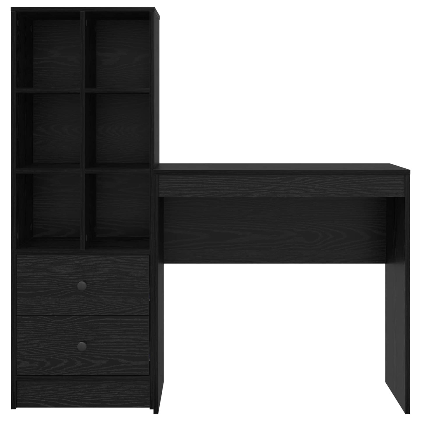 Bureau met lade met plank met opslag 2 pcs Zwart Eiken is nu te koop bij PeponiXL, paradijselijk wonen!