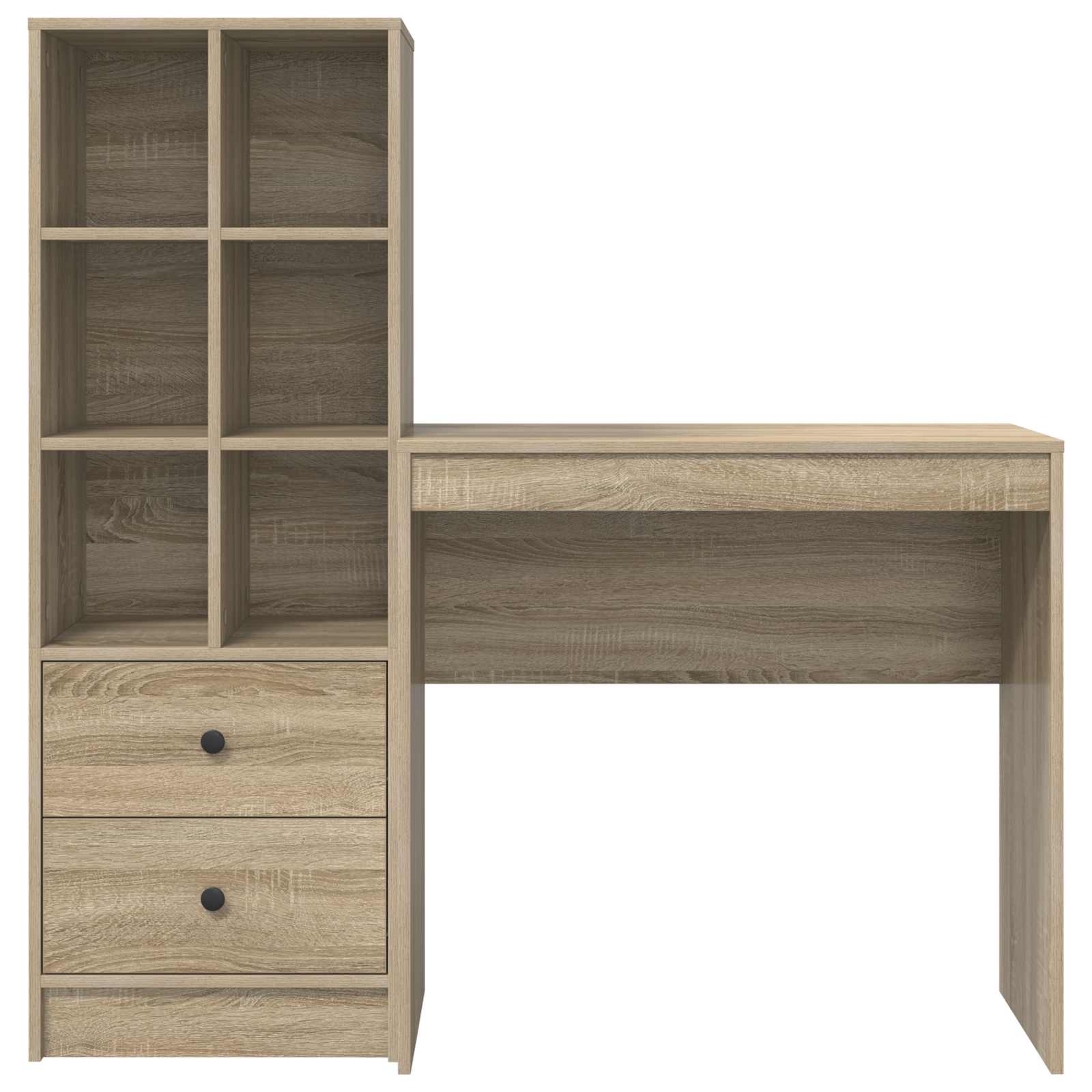 Bureau met lade met plank met opslag 2 pcs Sonoma Eiken is nu te koop bij PeponiXL, paradijselijk wonen!
