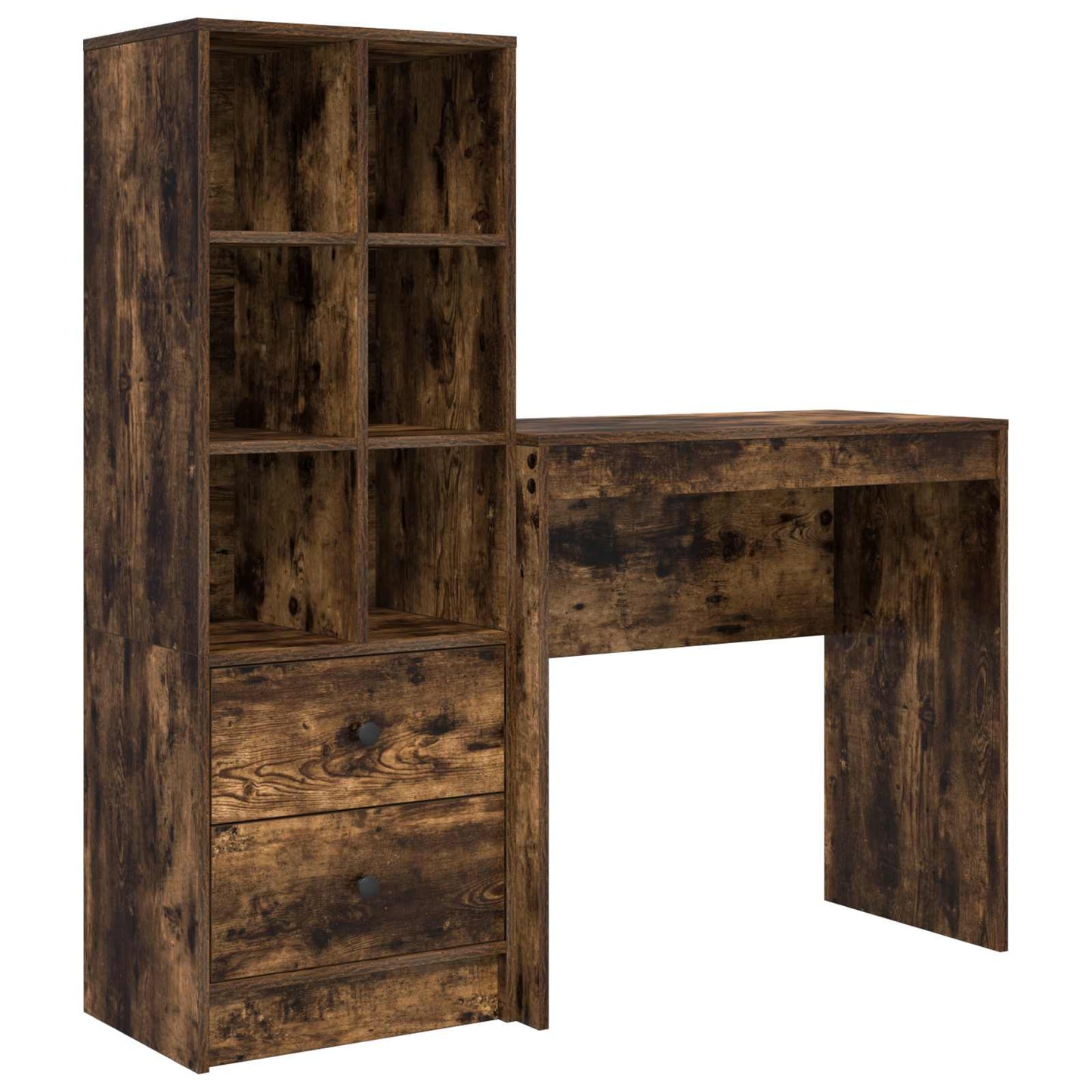 Bureau met lade met plank met opslag 2 pcs Gerookt eiken is nu te koop bij PeponiXL, paradijselijk wonen!