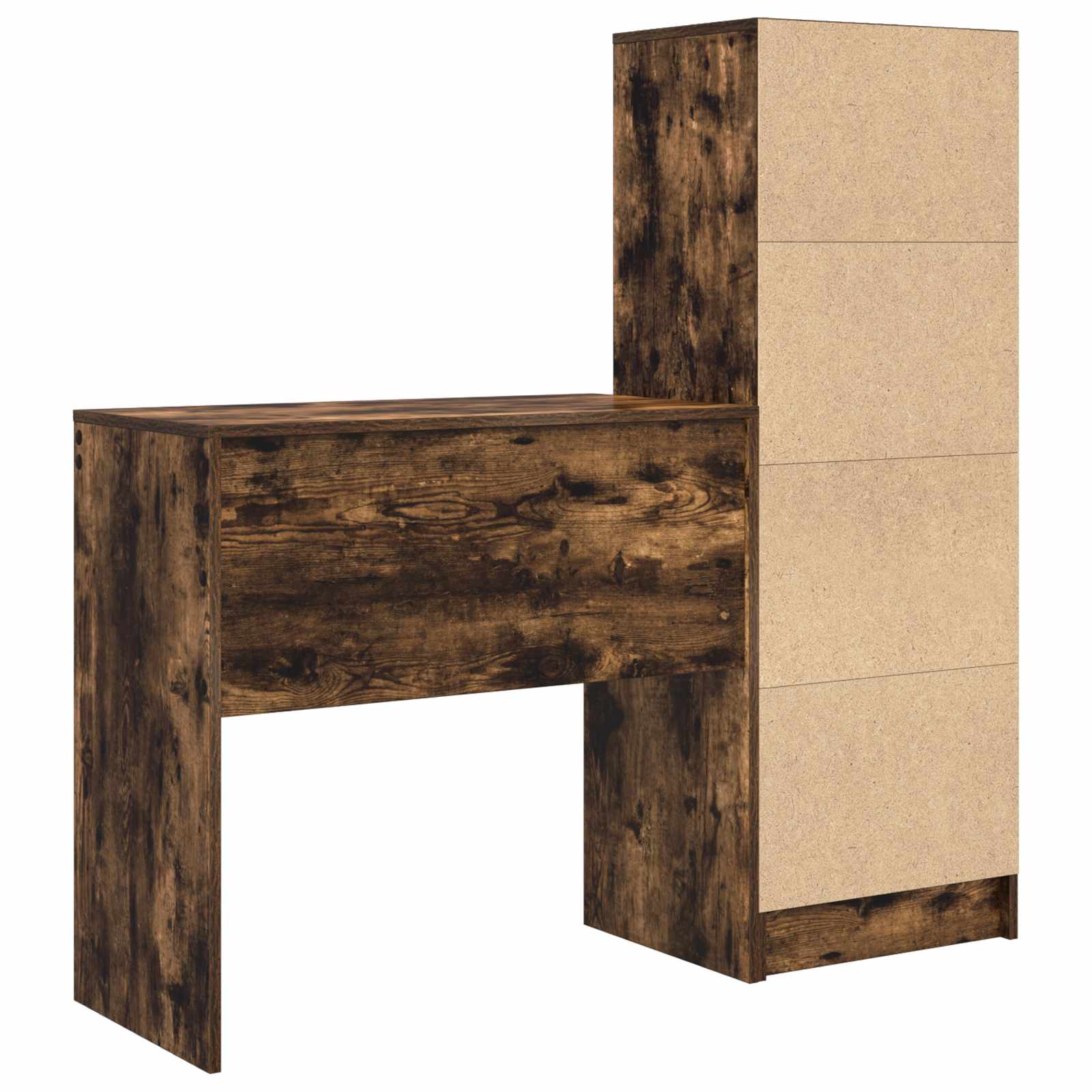 Bureau met lade met plank met opslag 2 pcs Gerookt eiken is nu te koop bij PeponiXL, paradijselijk wonen!