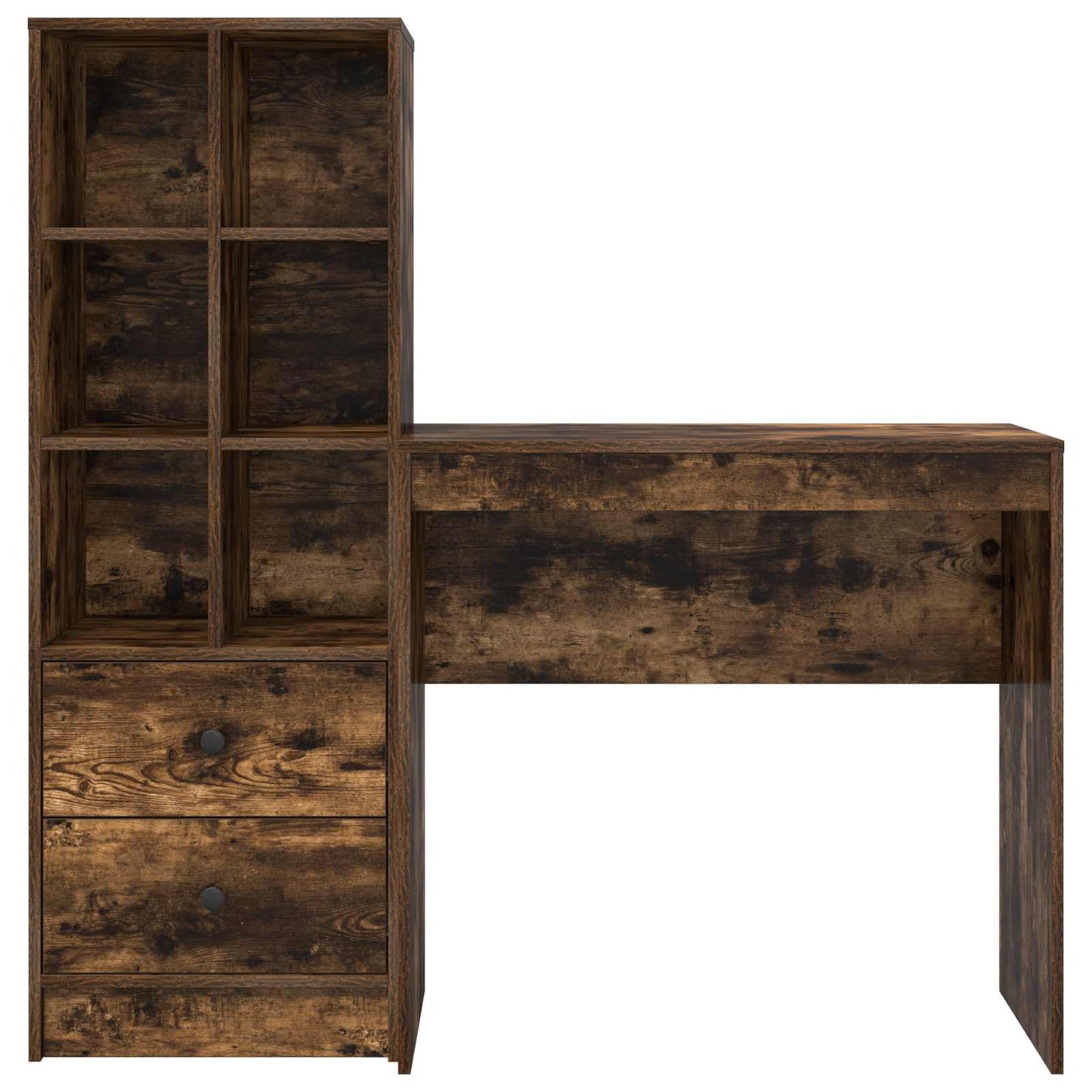 Bureau met lade met plank met opslag 2 pcs Gerookt eiken is nu te koop bij PeponiXL, paradijselijk wonen!
