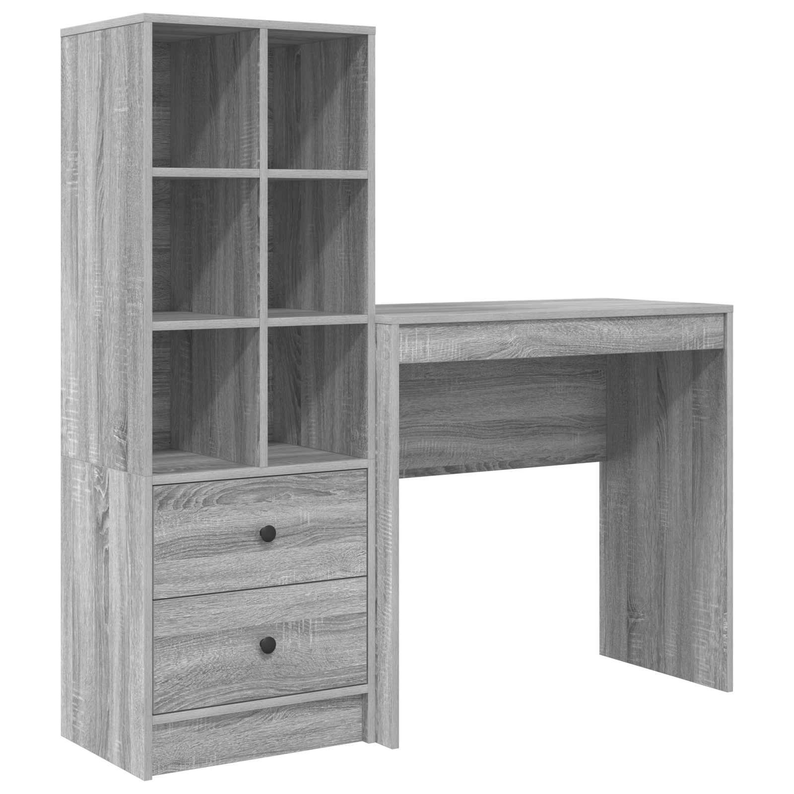 Bureau met lade met plank met opslag 2 pcs Grijs Sonoma is nu te koop bij PeponiXL, paradijselijk wonen!