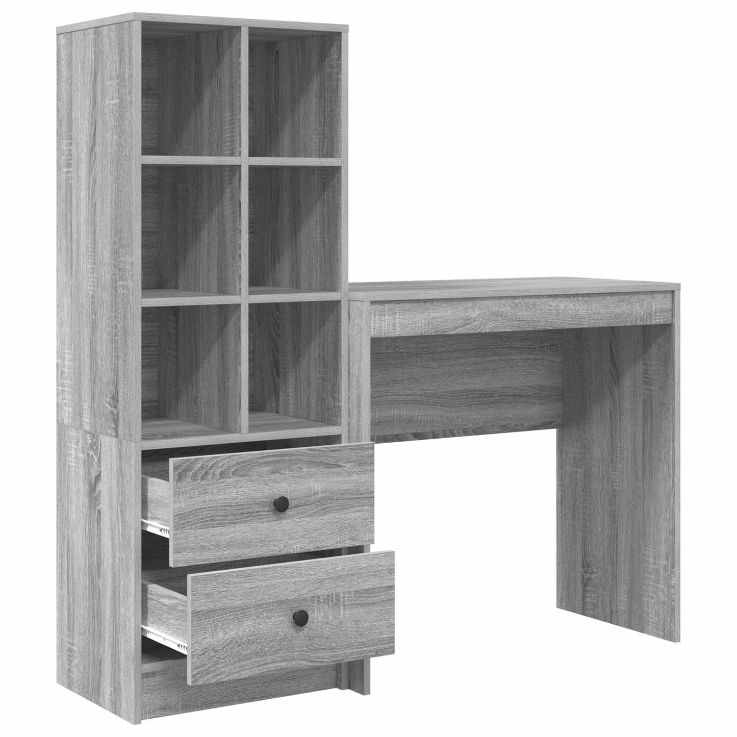 Bureau met lade met plank met opslag 2 pcs Grijs Sonoma is nu te koop bij PeponiXL, paradijselijk wonen!