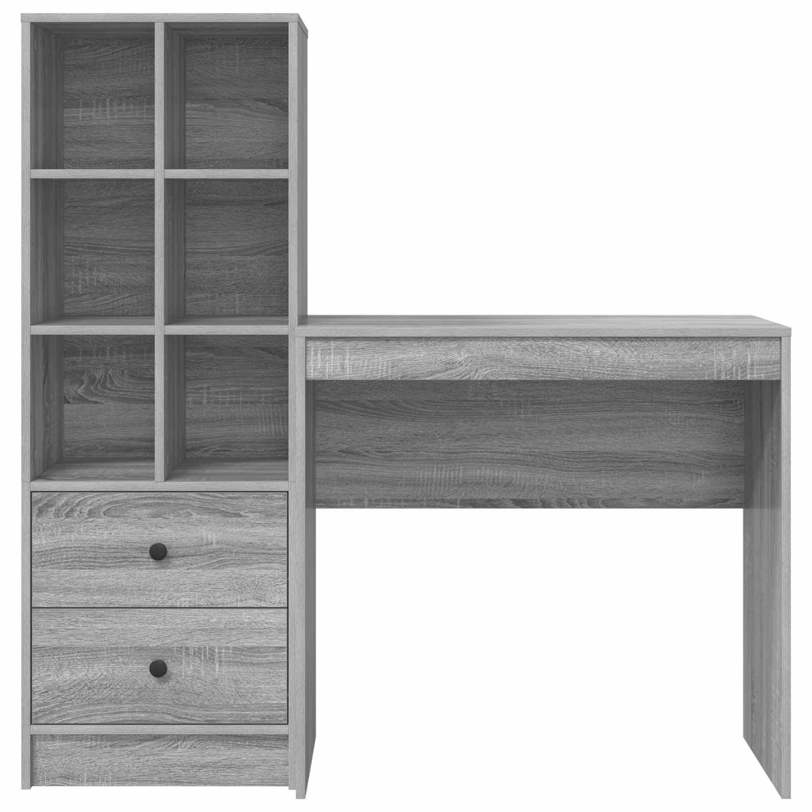 Bureau met lade met plank met opslag 2 pcs Grijs Sonoma is nu te koop bij PeponiXL, paradijselijk wonen!