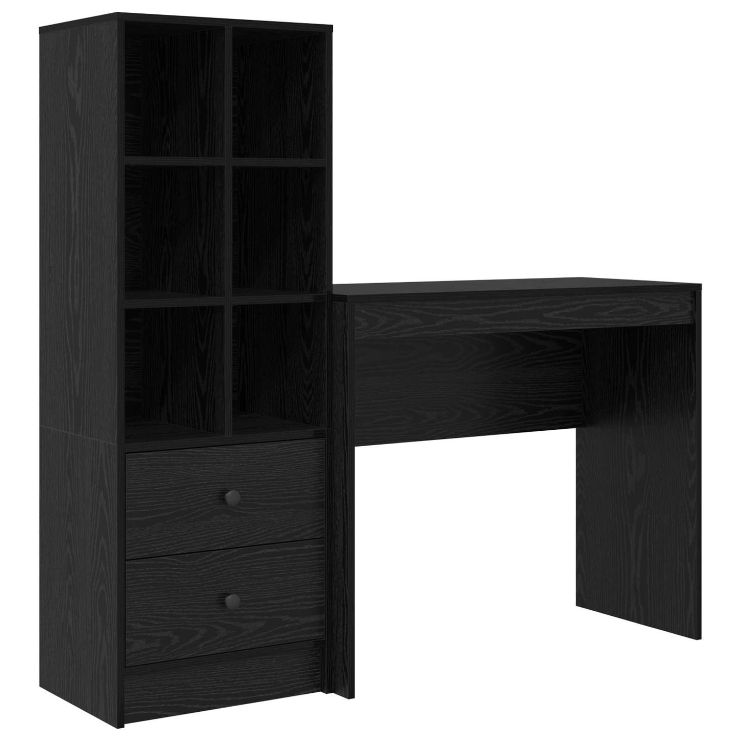 Bureau met lade met plank met opslag 2 pcs Zwart Eiken is nu te koop bij PeponiXL, paradijselijk wonen!