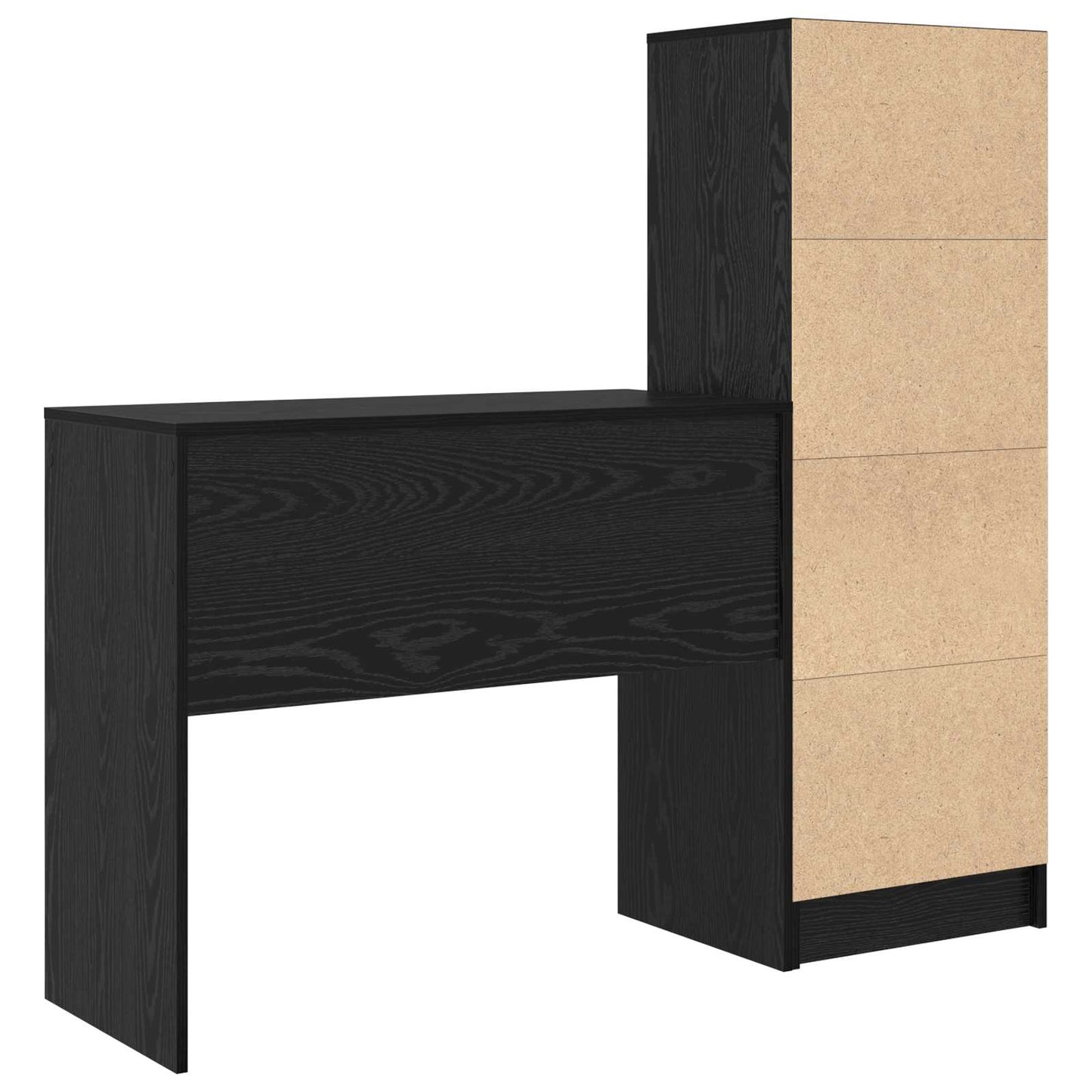 Bureau met lade met plank met opslag 2 pcs Zwart Eiken is nu te koop bij PeponiXL, paradijselijk wonen!