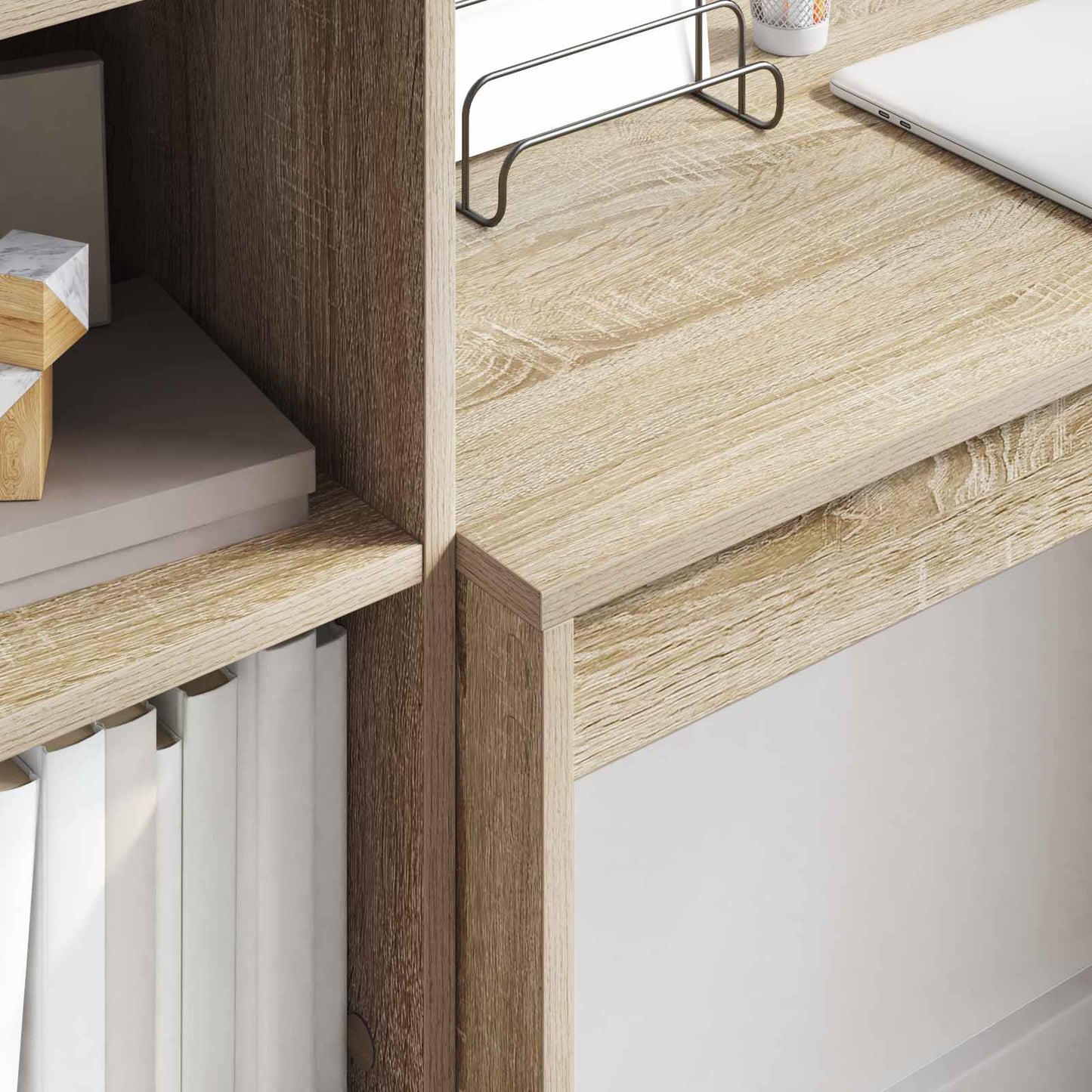 Bureau met lade met plank met opslag 2 pcs Sonoma Eiken is nu te koop bij PeponiXL, paradijselijk wonen!