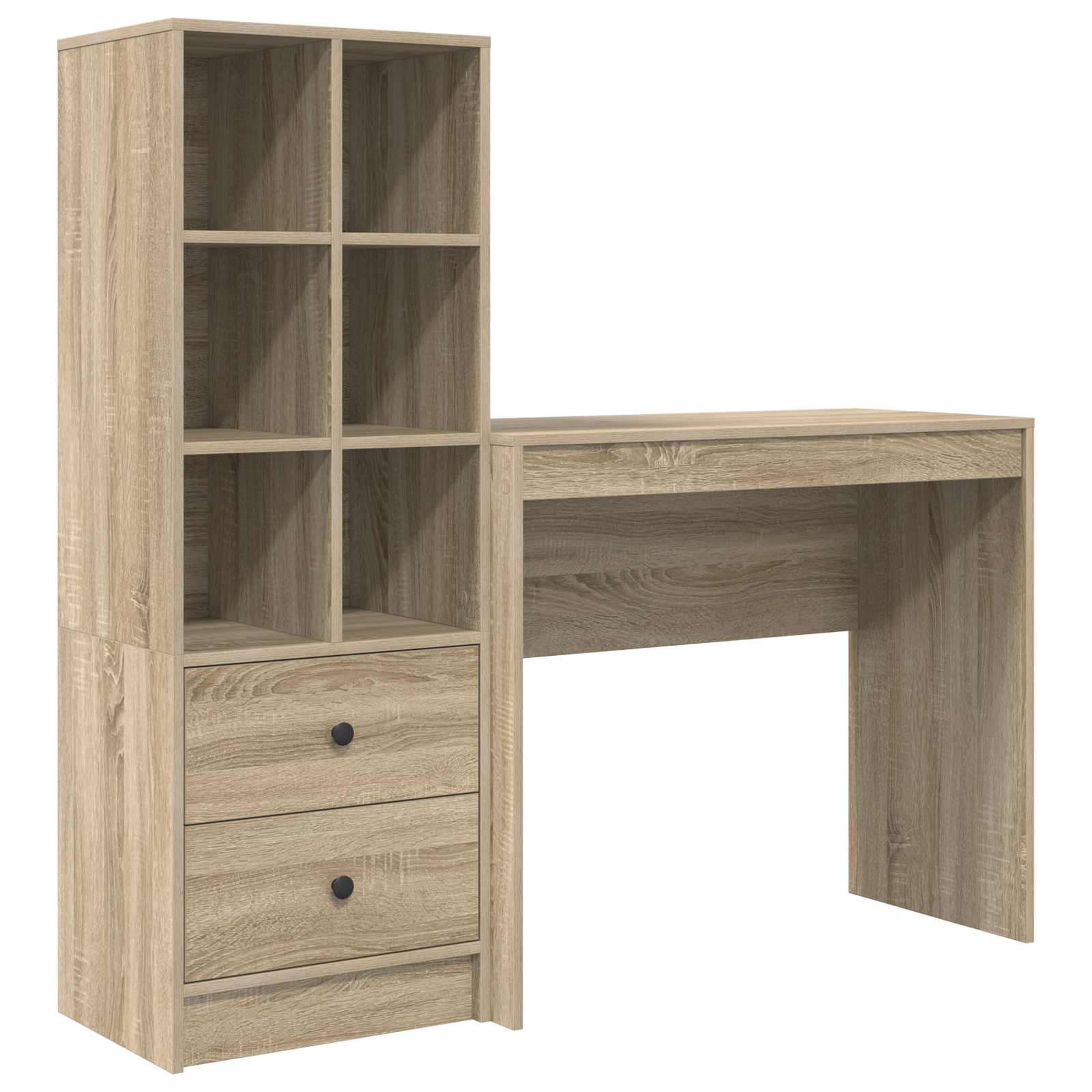 Bureau met lade met plank met opslag 2 pcs Sonoma Eiken is nu te koop bij PeponiXL, paradijselijk wonen!