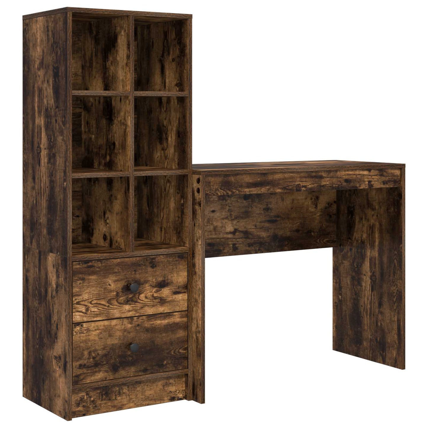 Bureau met lade met plank met opslag 2 pcs Gerookt eiken is nu te koop bij PeponiXL, paradijselijk wonen!