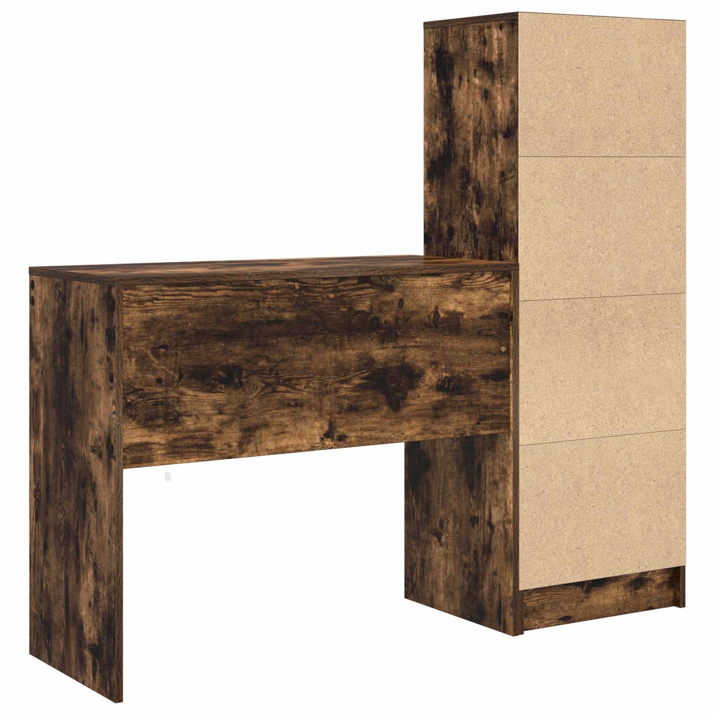 Bureau met lade met plank met opslag 2 pcs Gerookt eiken is nu te koop bij PeponiXL, paradijselijk wonen!