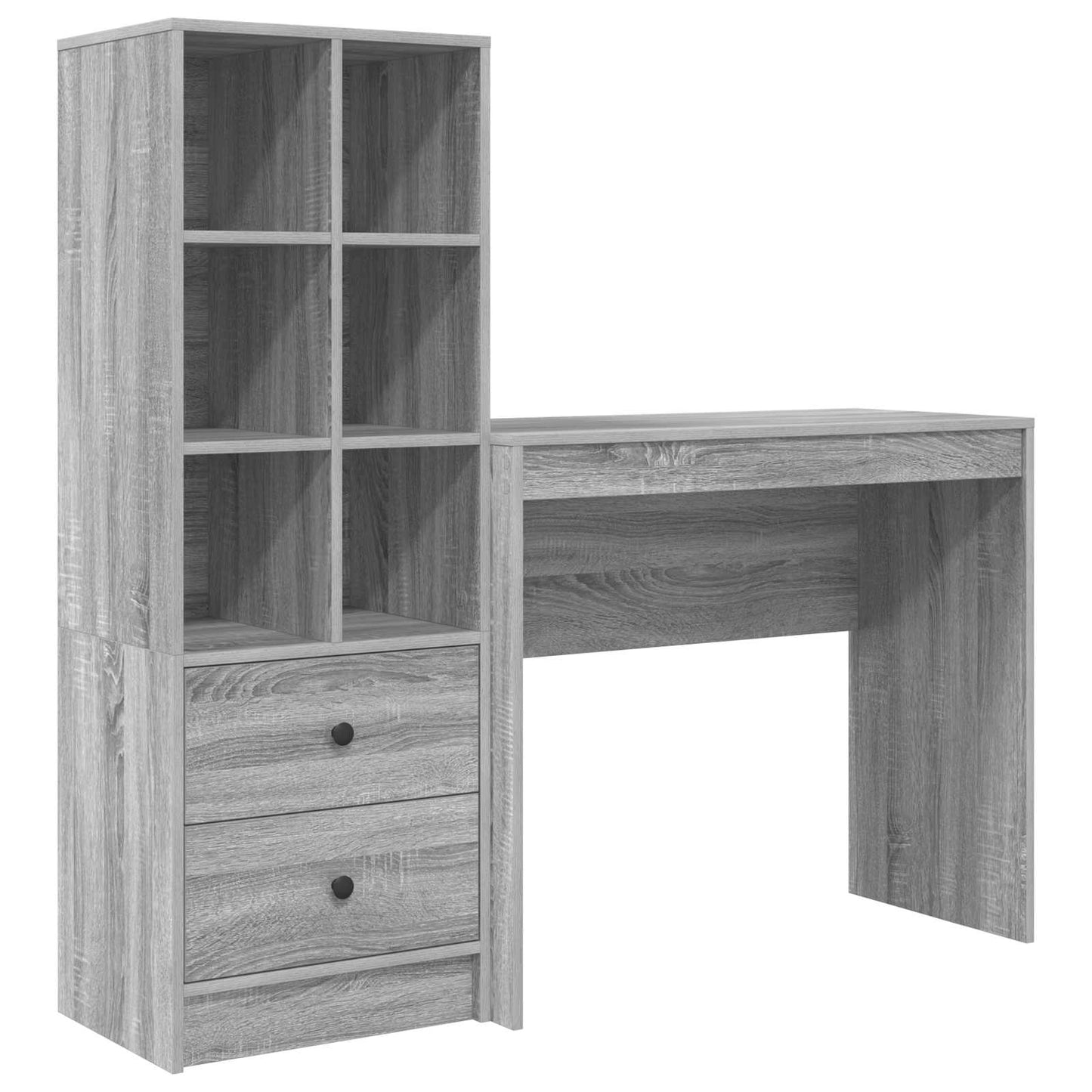 Bureau met lade met plank met opslag 2 pcs Grijs Sonoma is nu te koop bij PeponiXL, paradijselijk wonen!
