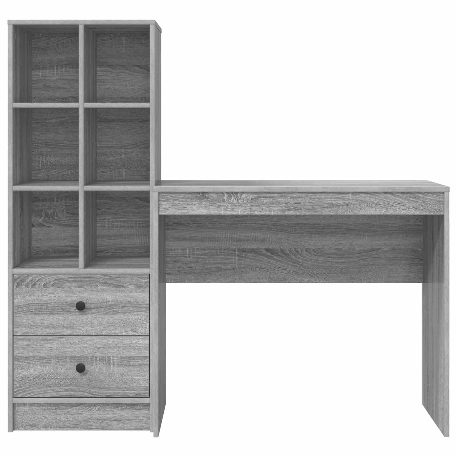 Bureau met lade met plank met opslag 2 pcs Grijs Sonoma is nu te koop bij PeponiXL, paradijselijk wonen!