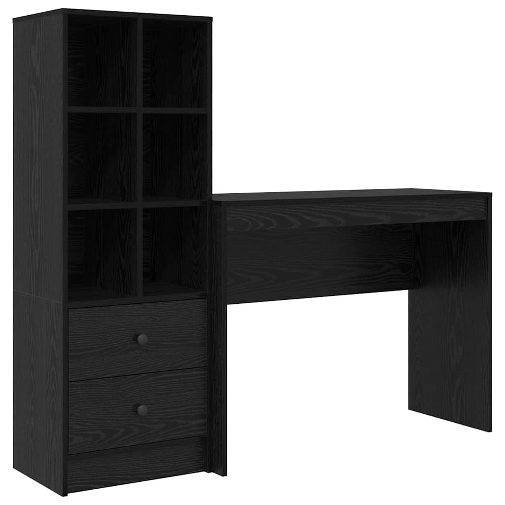 Bureau met lade 2 pcs Zwart Eiken is nu te koop bij PeponiXL, paradijselijk wonen!