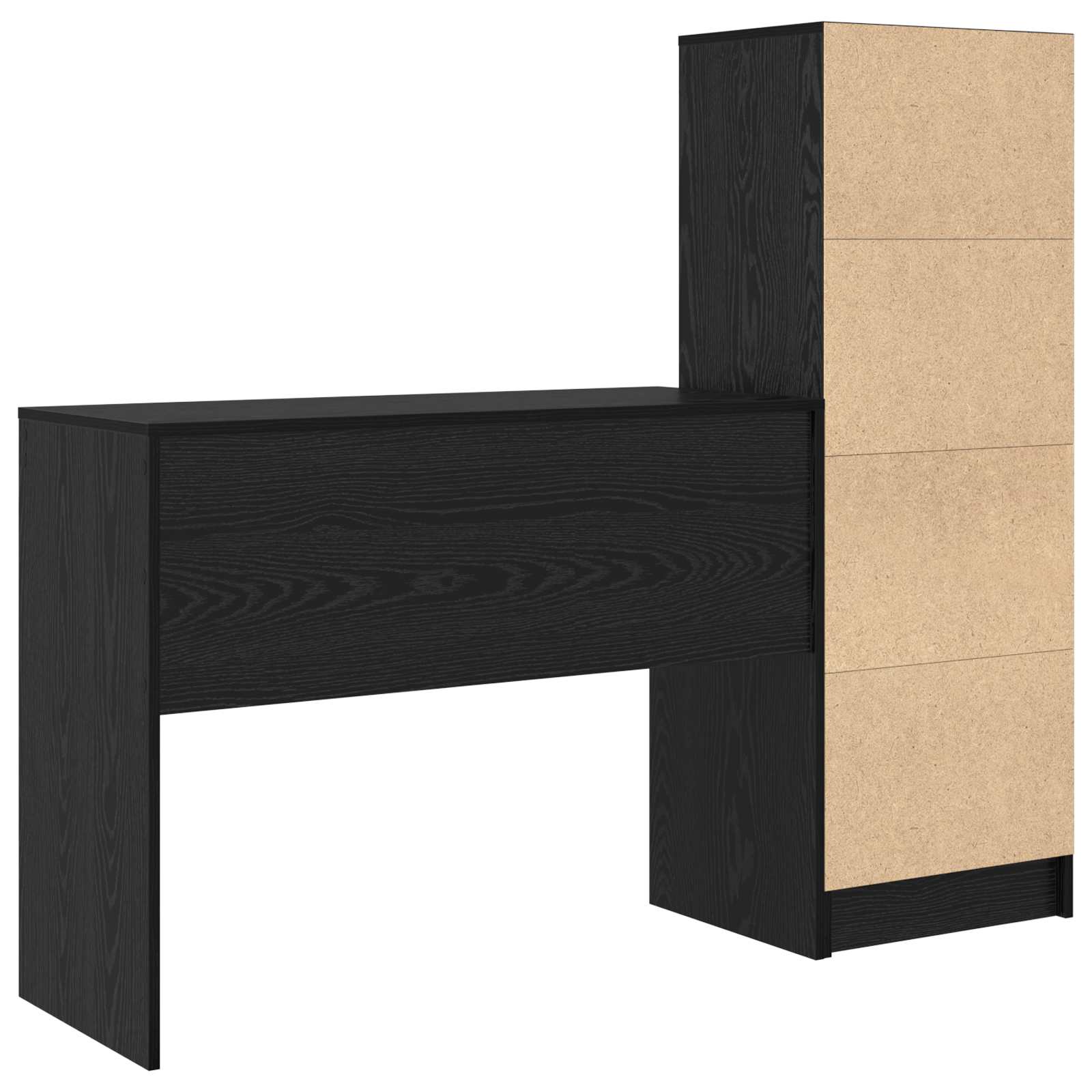 Bureau met lade met plank met opslag 2 pcs Zwart Eiken is nu te koop bij PeponiXL, paradijselijk wonen!