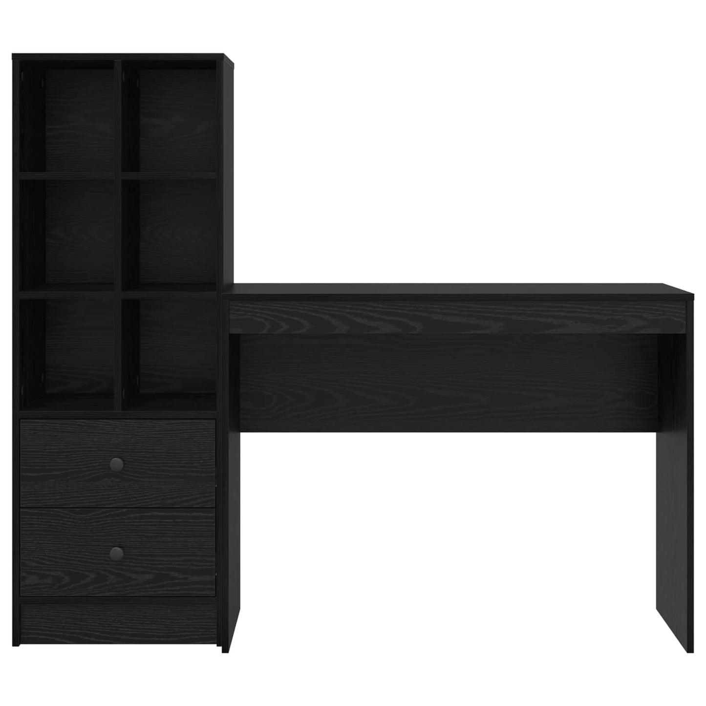 Bureau met lade met plank met opslag 2 pcs Zwart Eiken is nu te koop bij PeponiXL, paradijselijk wonen!