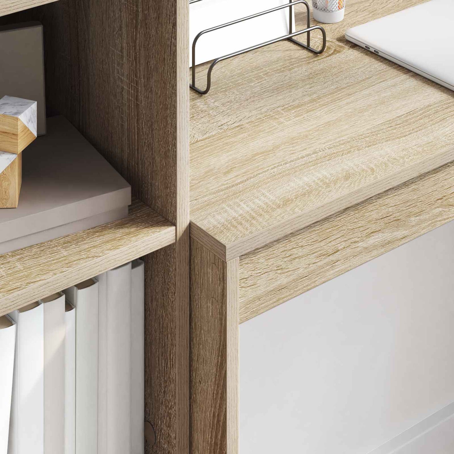 Bureau met lade met plank met opslag 2 pcs Sonoma Eiken is nu te koop bij PeponiXL, paradijselijk wonen!