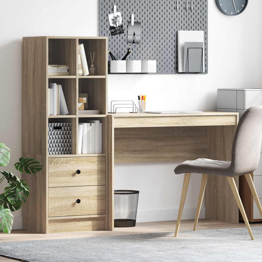 Bureau met lade met plank met opslag 2 pcs Sonoma Eiken is nu te koop bij PeponiXL, paradijselijk wonen!