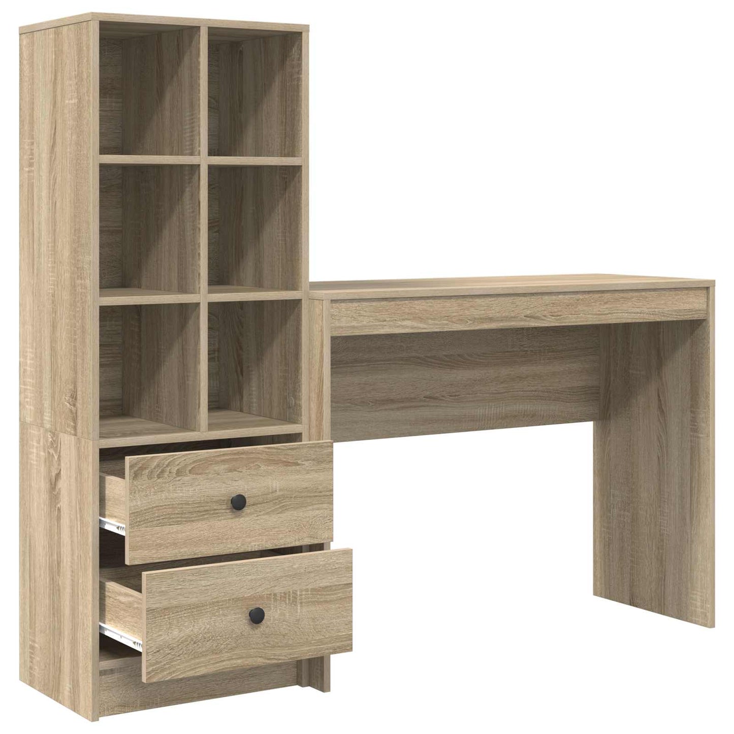 Bureau met lade met plank met opslag 2 pcs Sonoma Eiken is nu te koop bij PeponiXL, paradijselijk wonen!