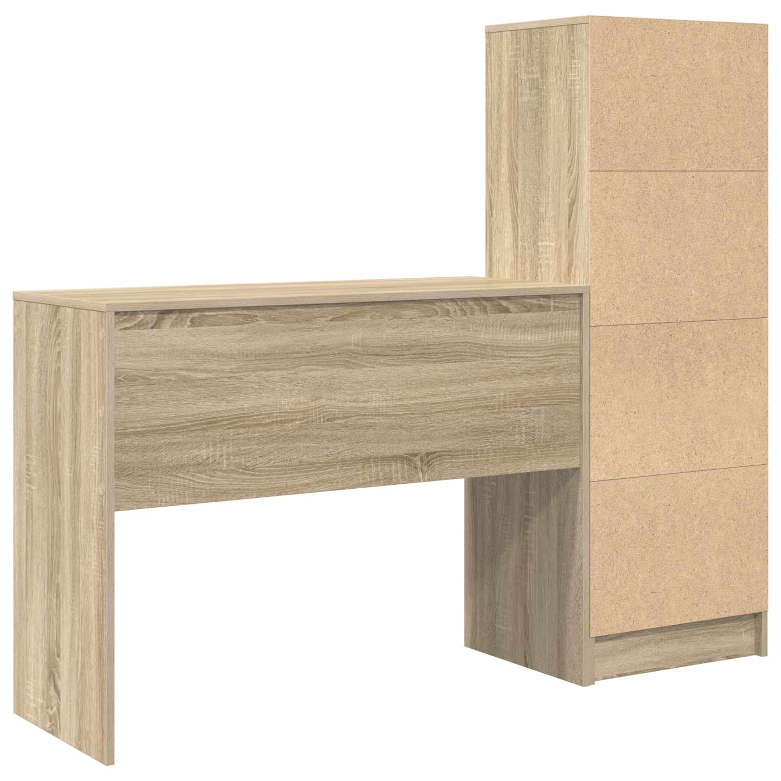 Bureau met lade met plank met opslag 2 pcs Sonoma Eiken is nu te koop bij PeponiXL, paradijselijk wonen!