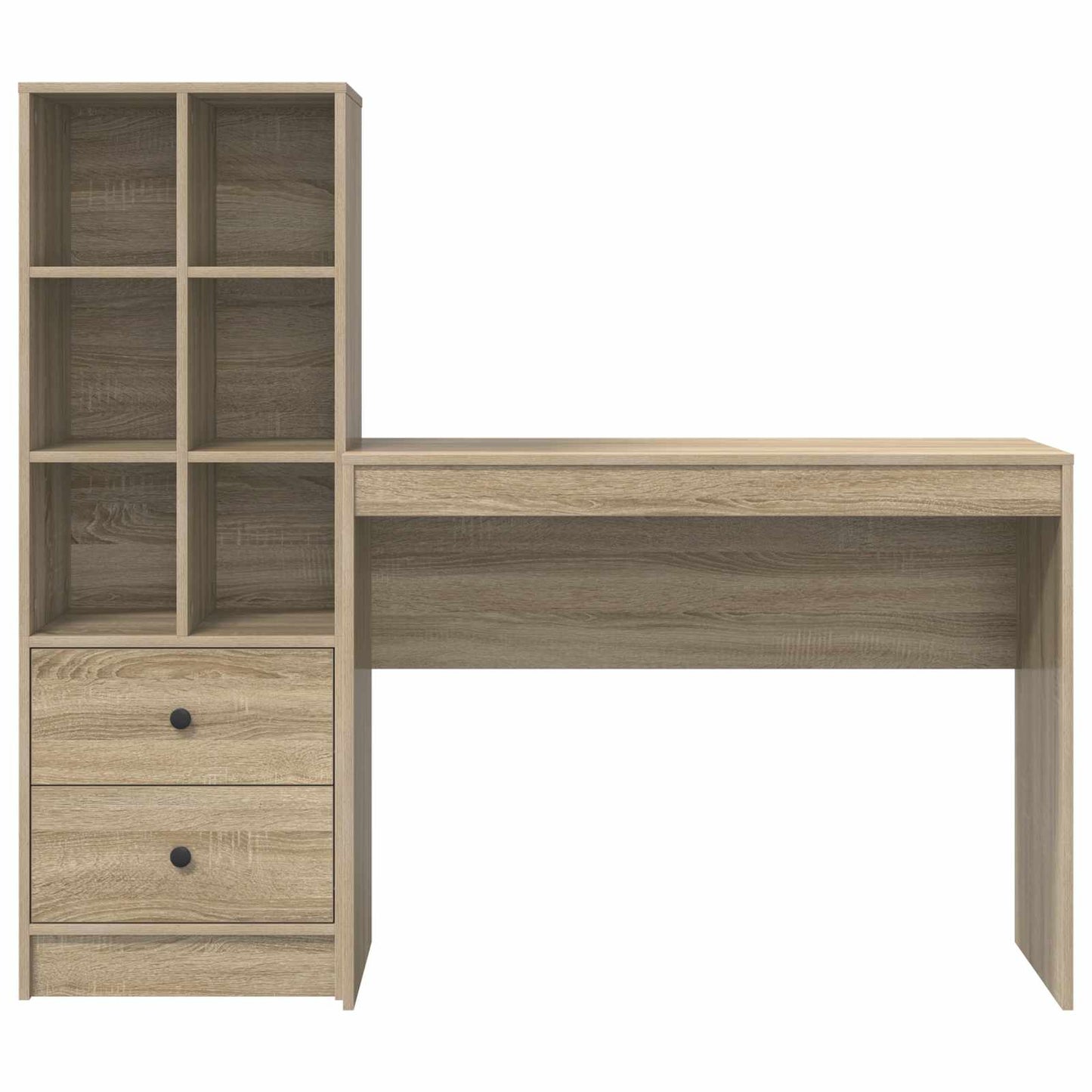 Bureau met lade met plank met opslag 2 pcs Sonoma Eiken is nu te koop bij PeponiXL, paradijselijk wonen!
