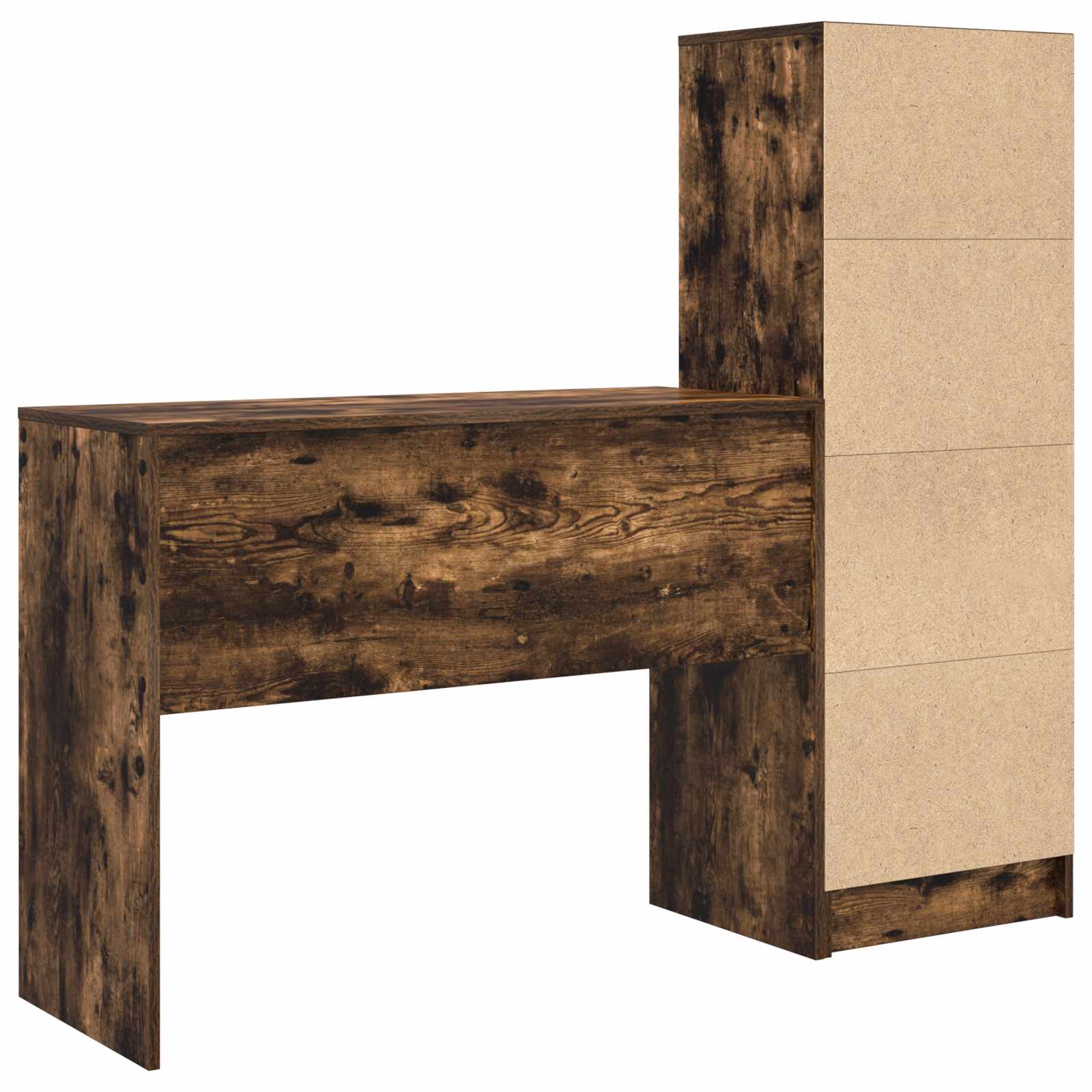 Bureau met lade met plank met opslag 2 pcs Gerookt eiken is nu te koop bij PeponiXL, paradijselijk wonen!