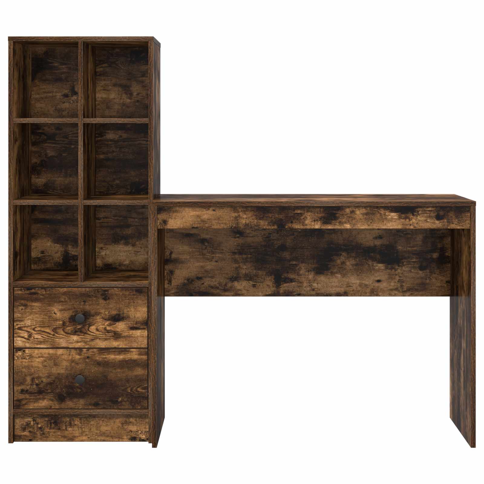 Bureau met lade met plank met opslag 2 pcs Gerookt eiken is nu te koop bij PeponiXL, paradijselijk wonen!